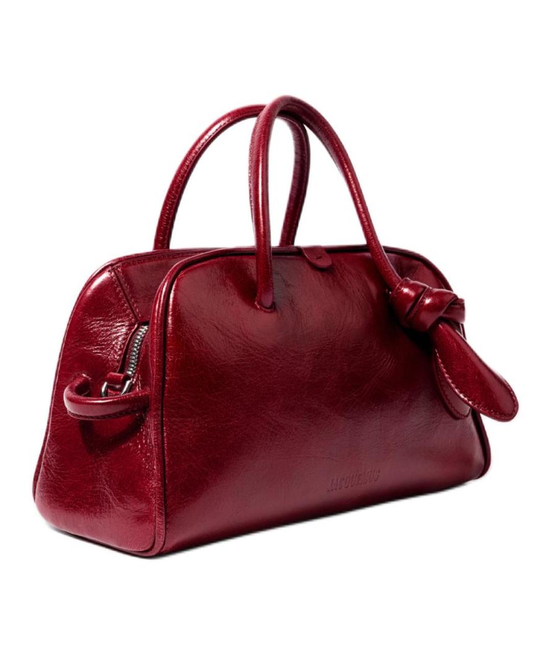 JACQUEMUS Бордовая кожаная сумка через плечо, фото 2