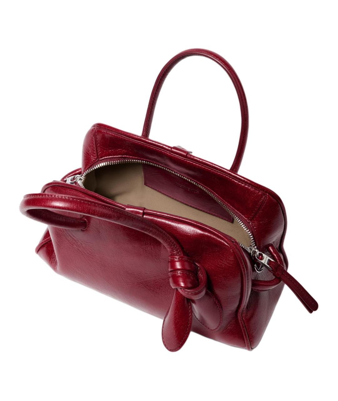 JACQUEMUS Бордовая кожаная сумка через плечо, фото 4