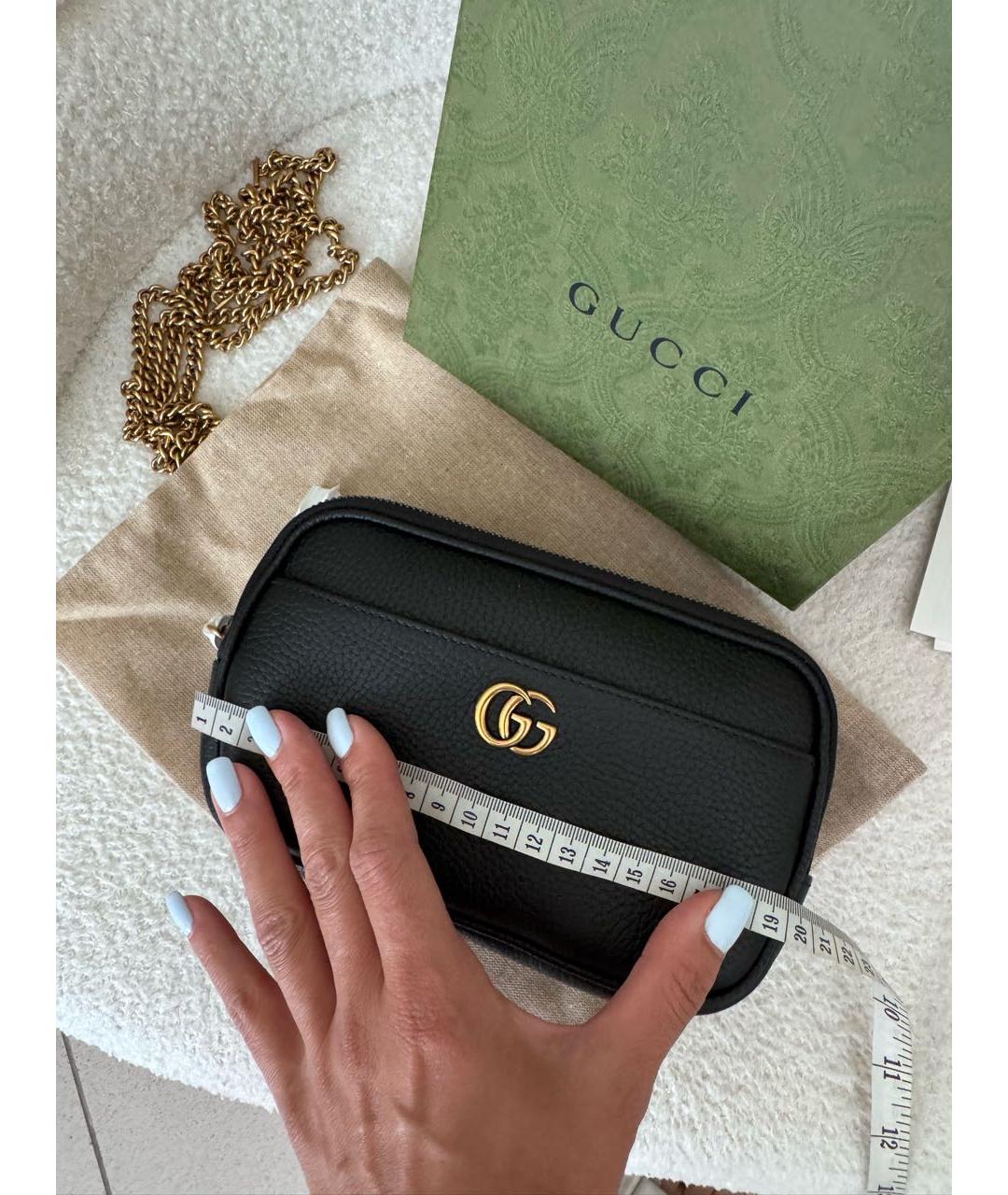 GUCCI Черная кожаная сумка через плечо, фото 4