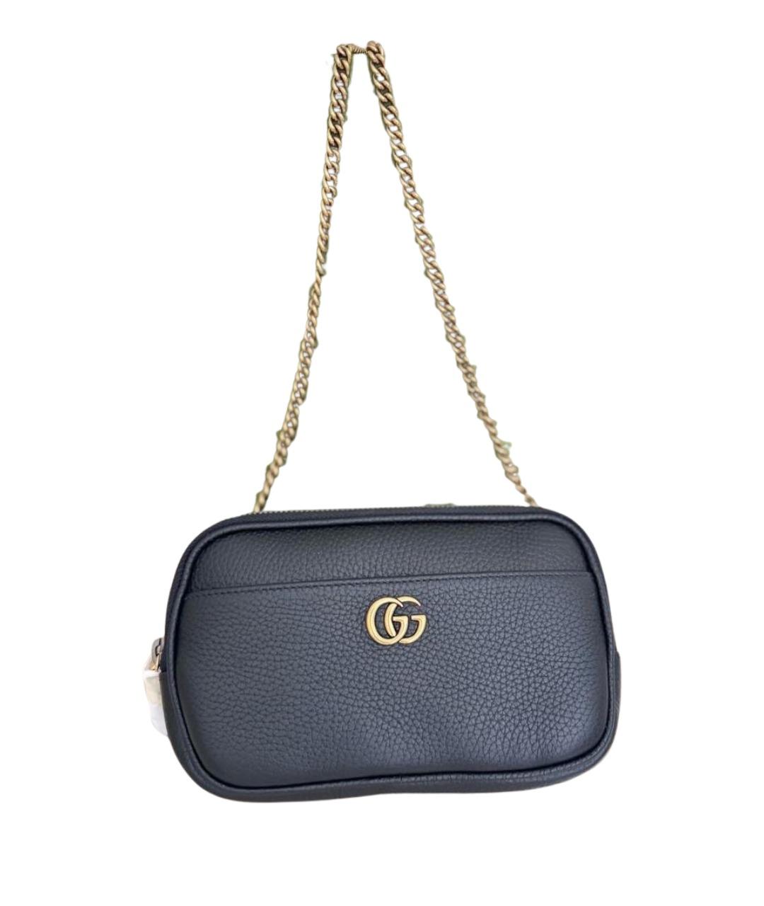 GUCCI Черная кожаная сумка через плечо, фото 1