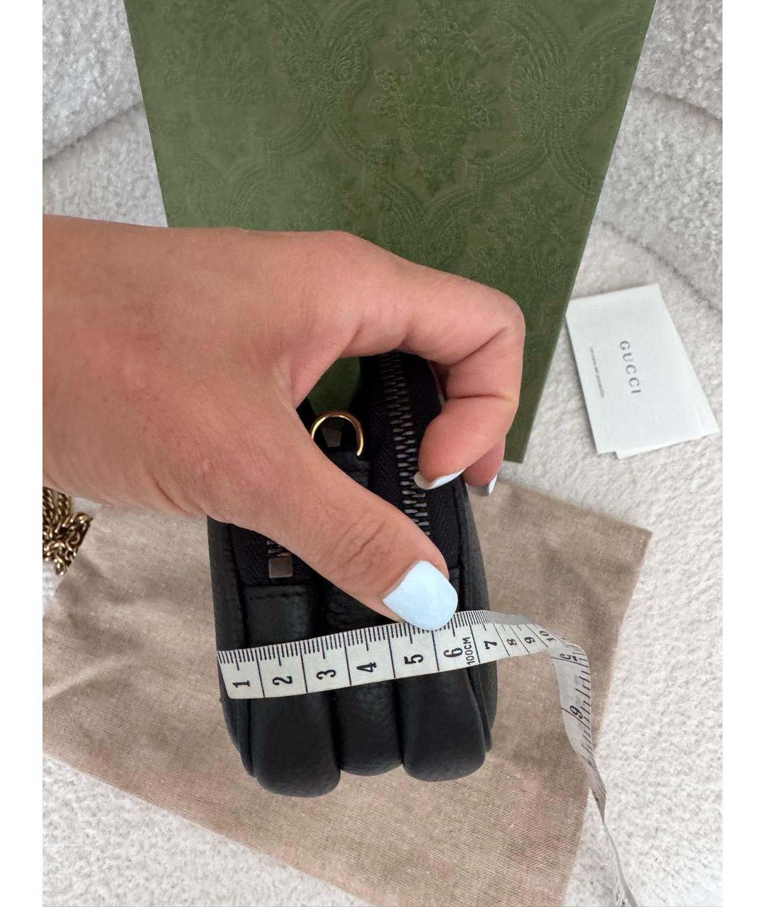 GUCCI Черная кожаная сумка через плечо, фото 6