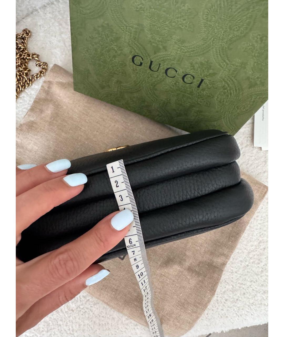 GUCCI Черная кожаная сумка через плечо, фото 7