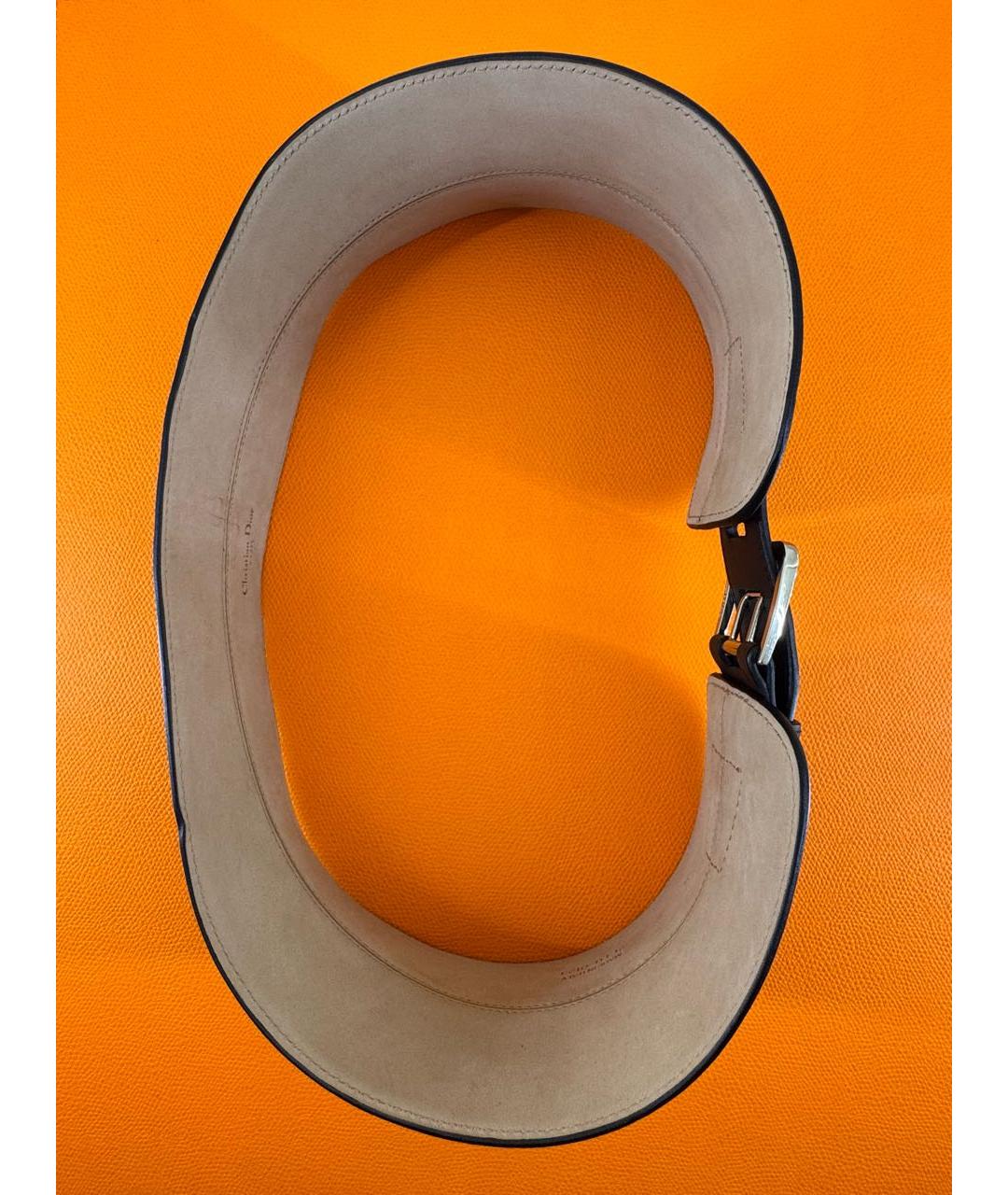 CHRISTIAN DIOR Черный кожаный ремень, фото 5