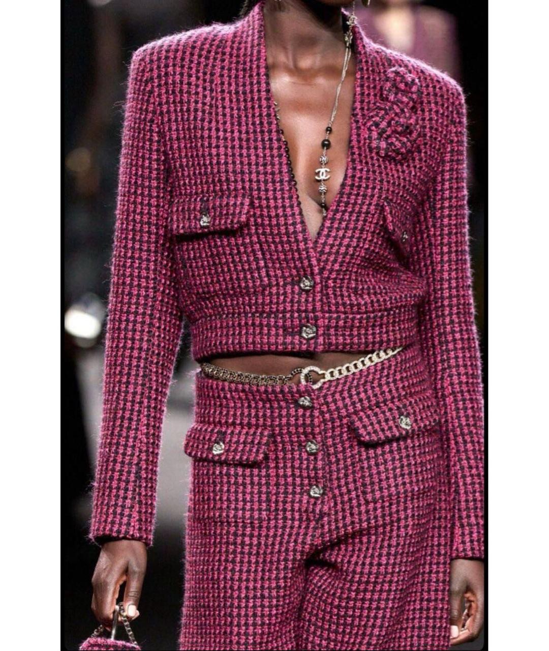 CHANEL Розовый шерстяной жакет/пиджак, фото 5