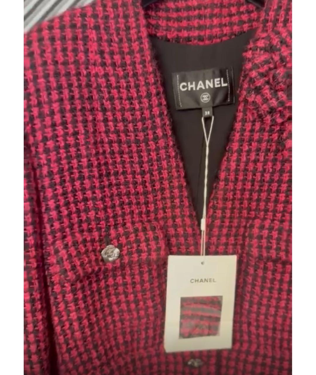 CHANEL Розовый шерстяной жакет/пиджак, фото 4