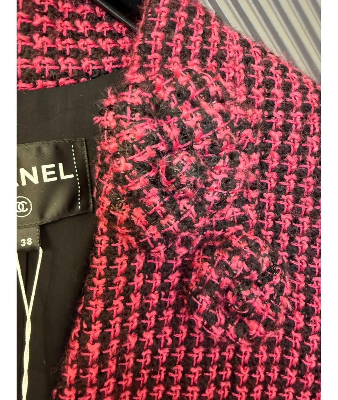 CHANEL Розовый шерстяной жакет/пиджак, фото 3