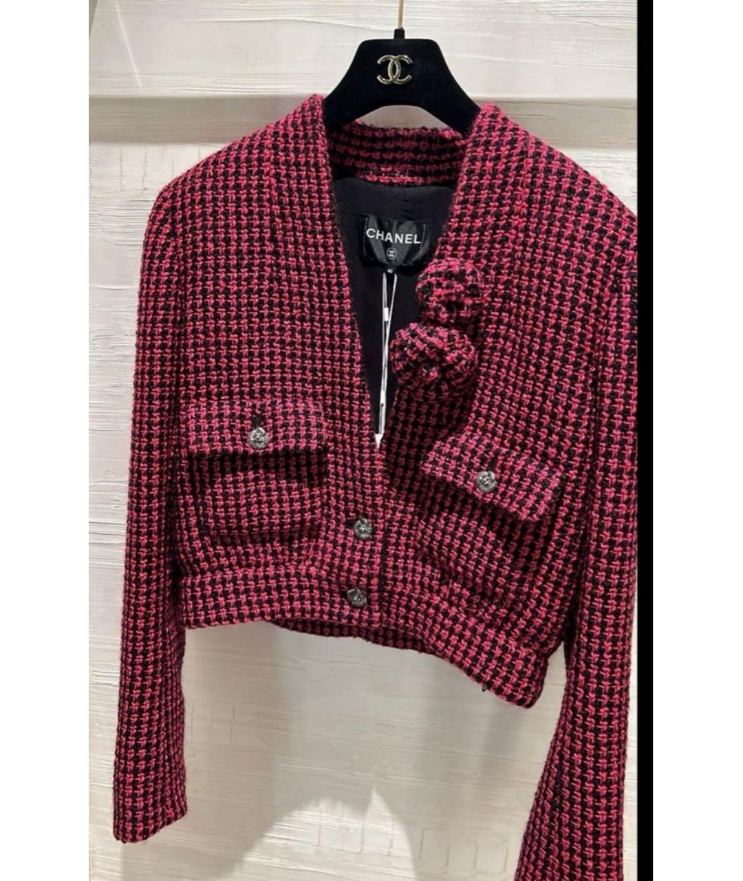 CHANEL Розовый шерстяной жакет/пиджак, фото 6