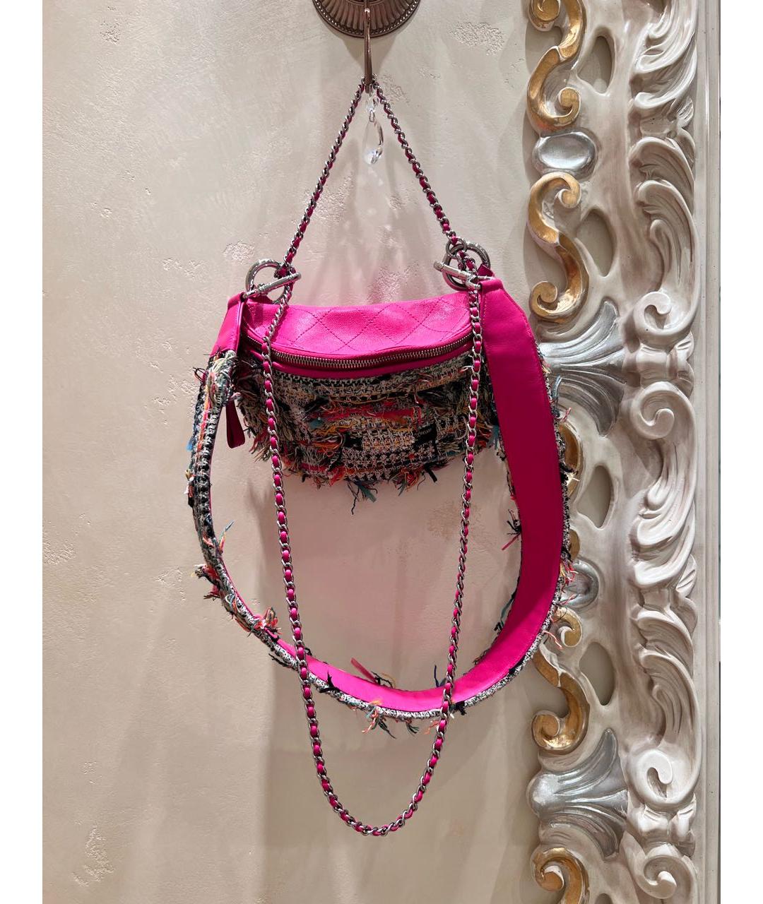 CHANEL Розовая кожаная сумка через плечо, фото 9