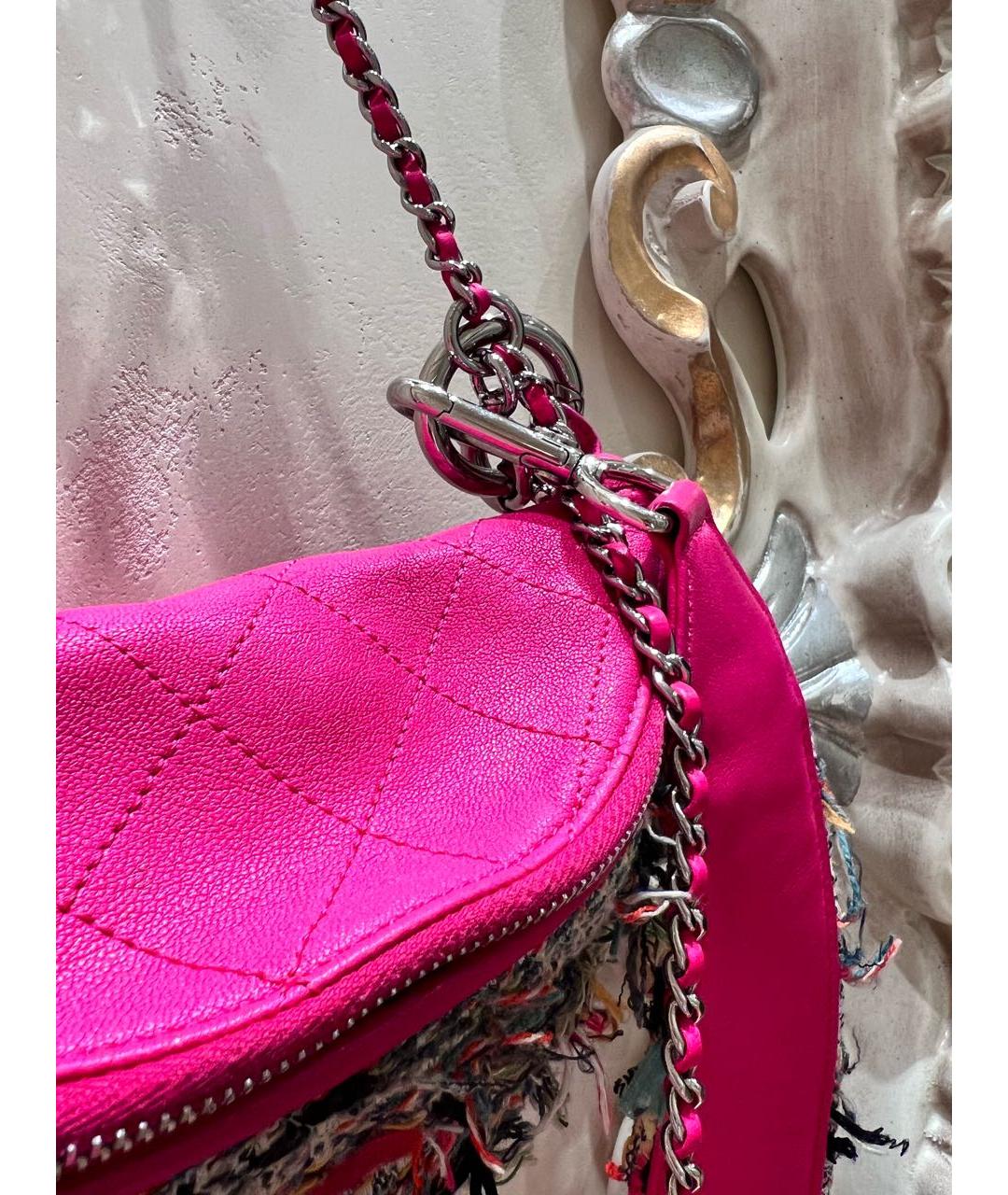 CHANEL Розовая кожаная сумка через плечо, фото 6