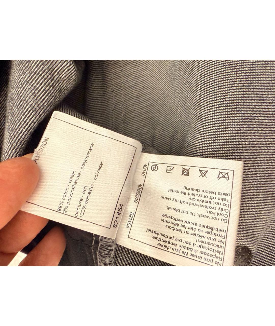 CHANEL Антрацитовые хлопко-эластановые прямые джинсы, фото 7