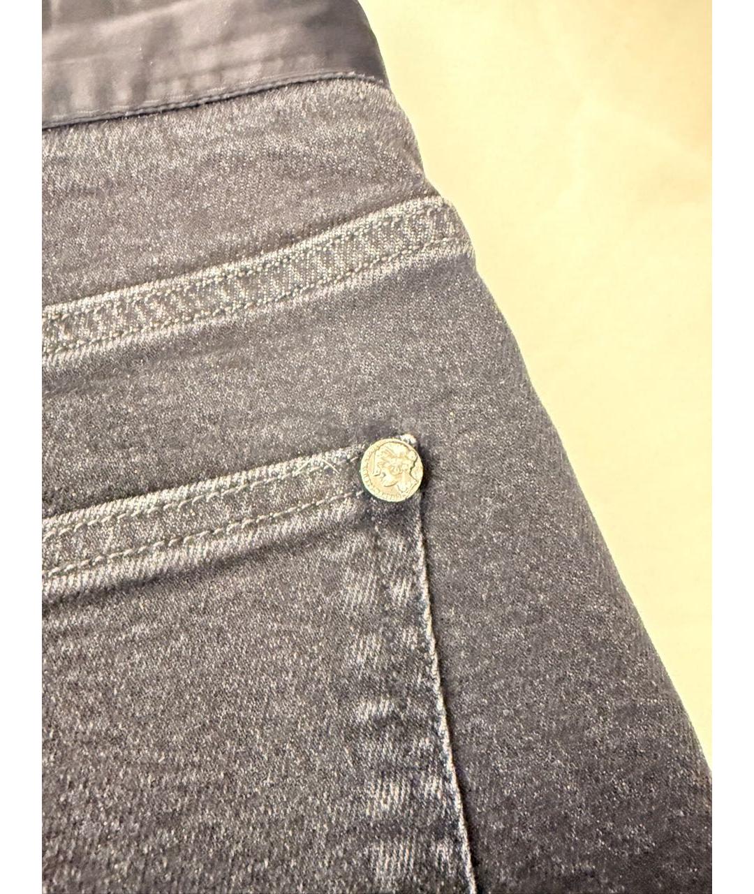 CHANEL Антрацитовые хлопко-эластановые прямые джинсы, фото 6