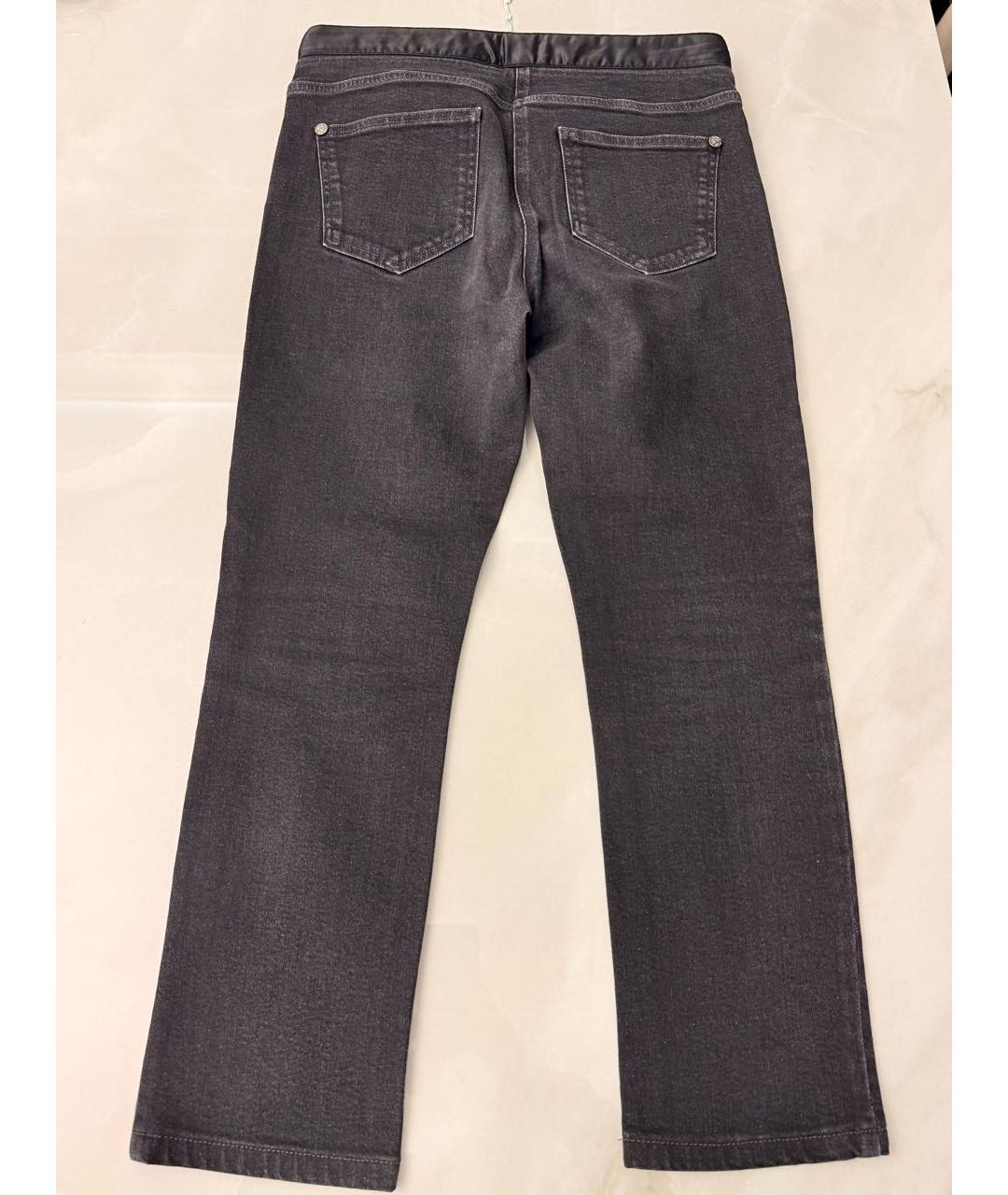 CHANEL Антрацитовые хлопко-эластановые прямые джинсы, фото 2