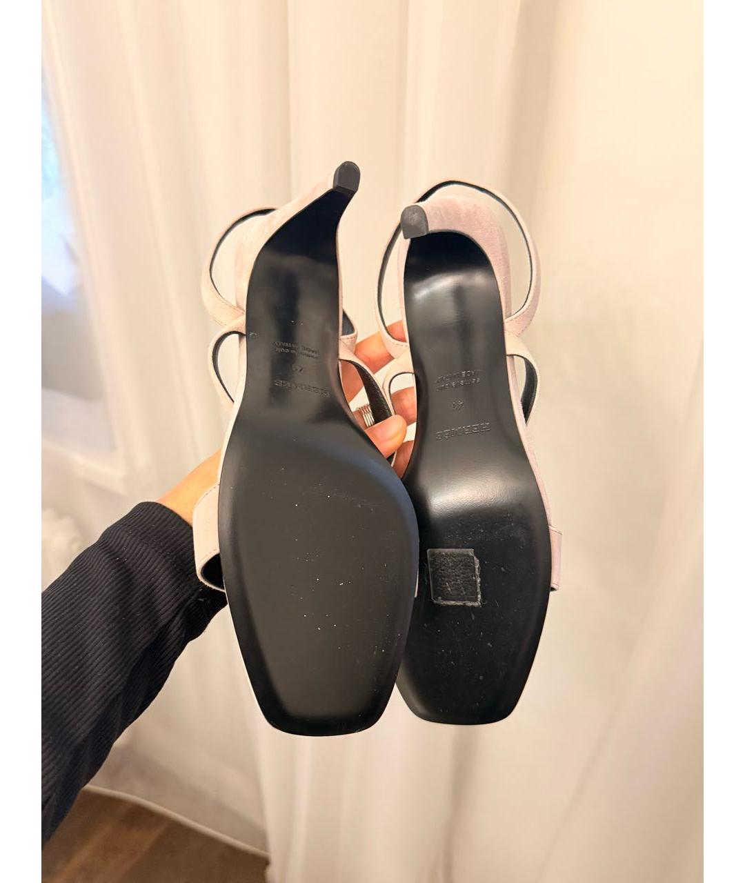 HERMES Розовые замшевые босоножки, фото 3