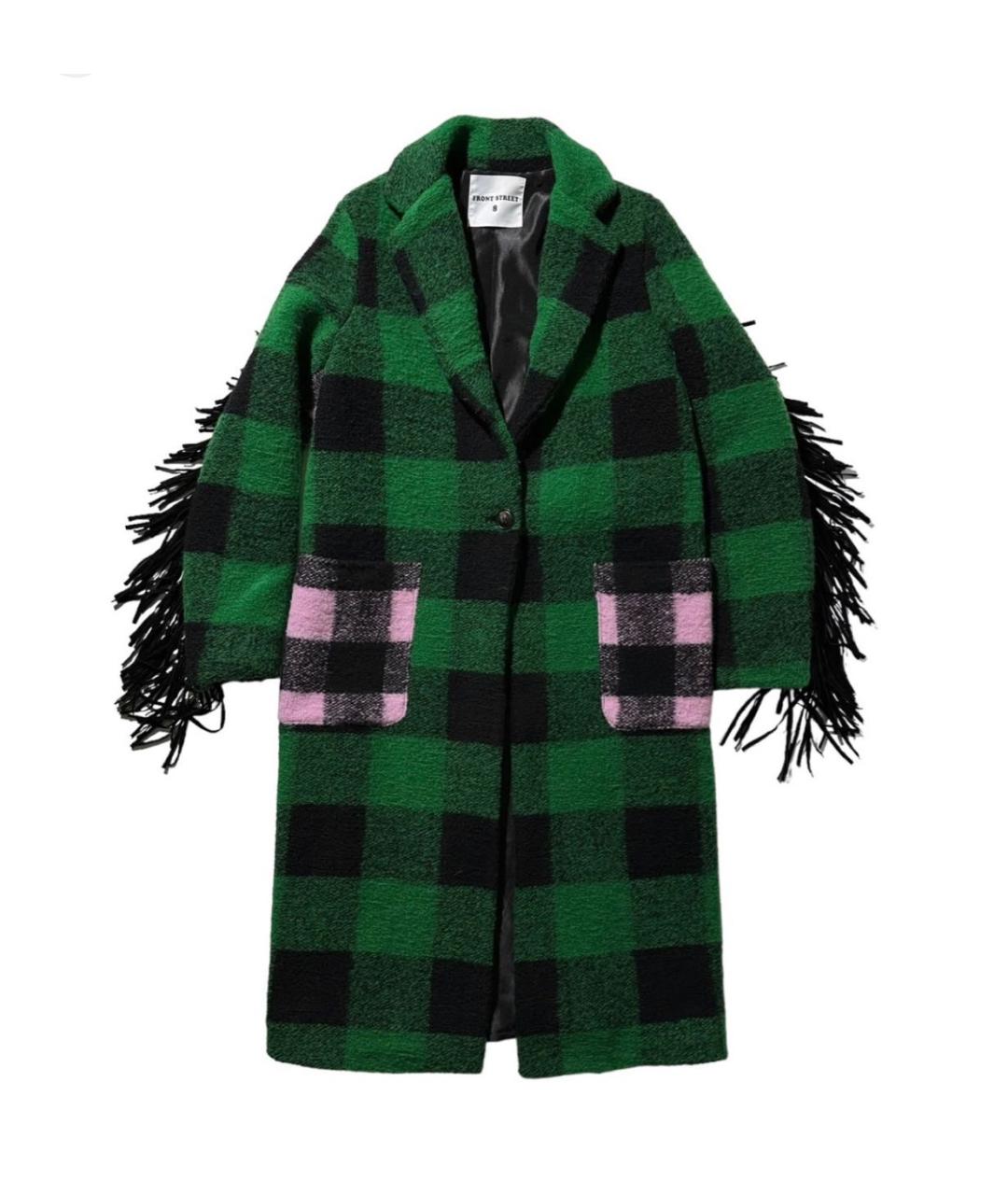 FRONT STREET Зеленые шерстяное пальто, фото 4