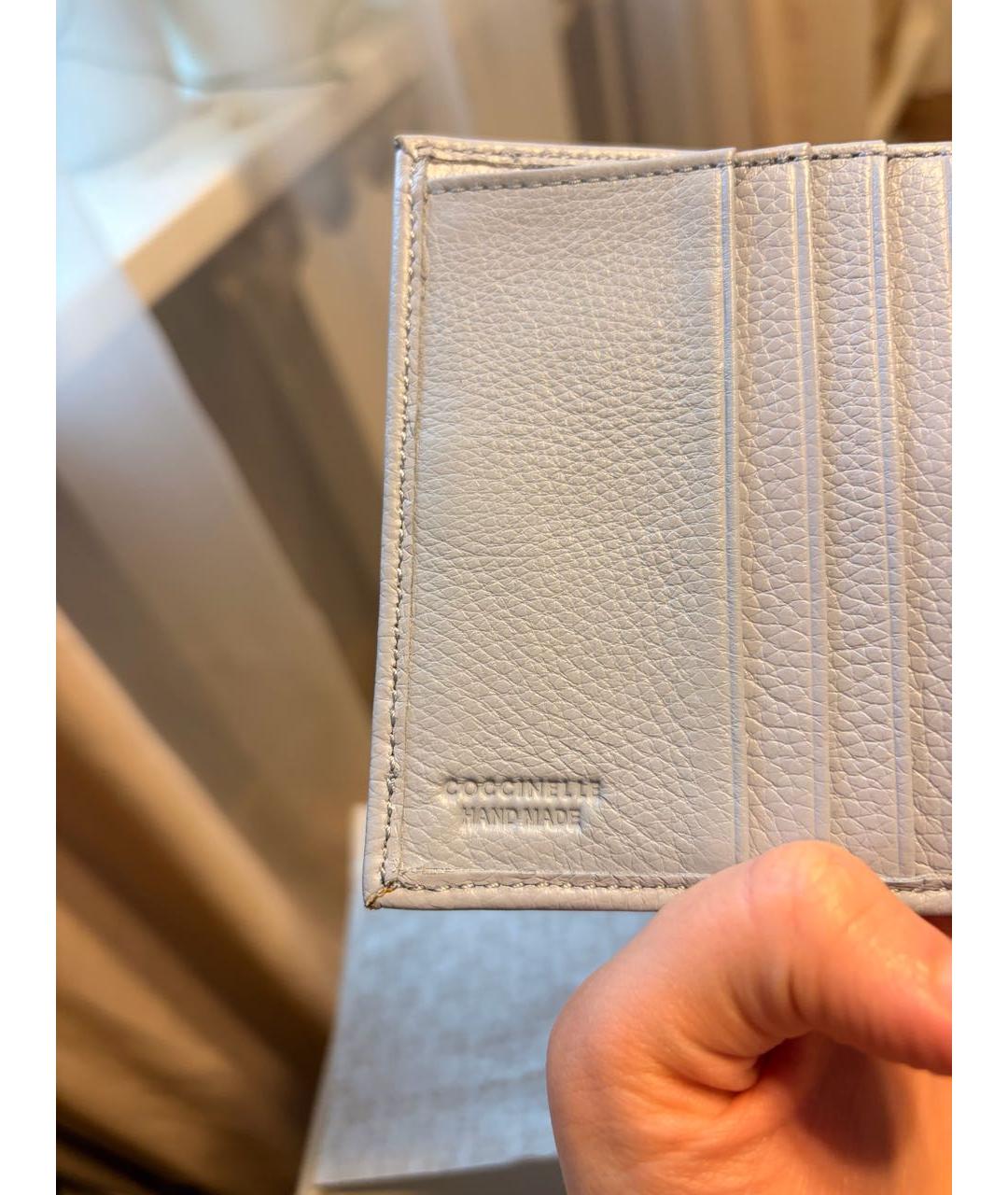 COCCINELLE Голубой кожаный кошелек, фото 2