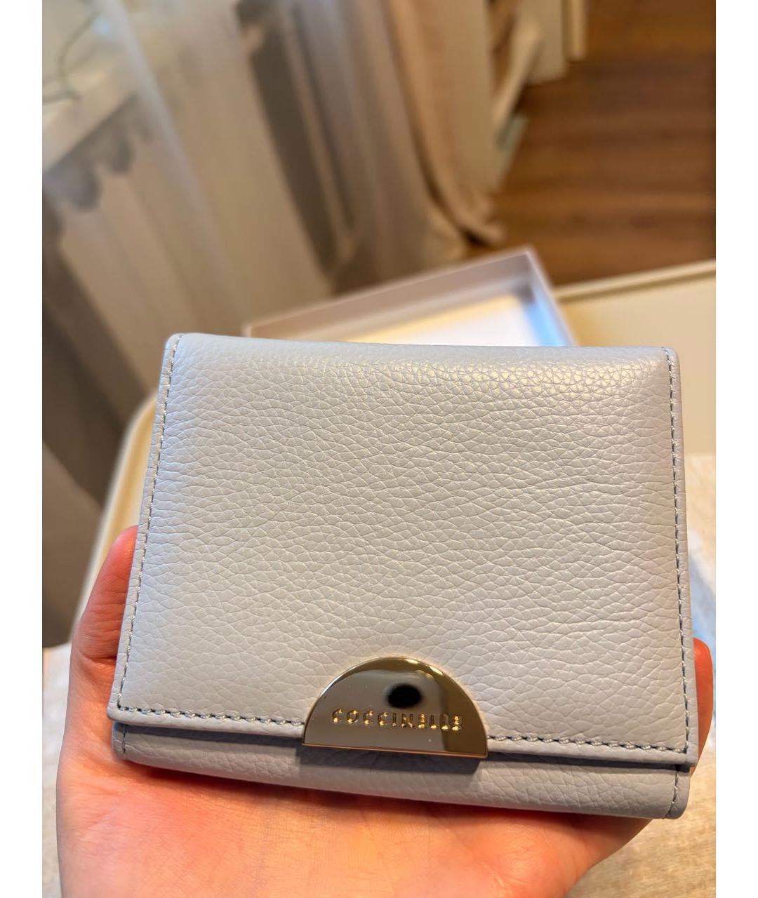 COCCINELLE Голубой кожаный кошелек, фото 5