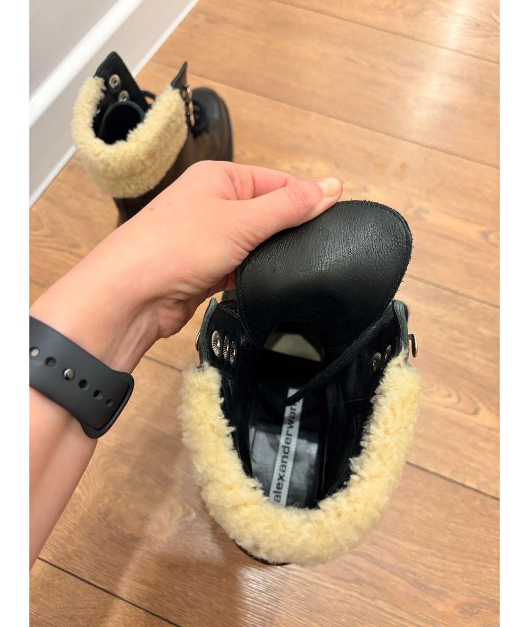 ALEXANDER WANG Черные кожаные ботинки, фото 6