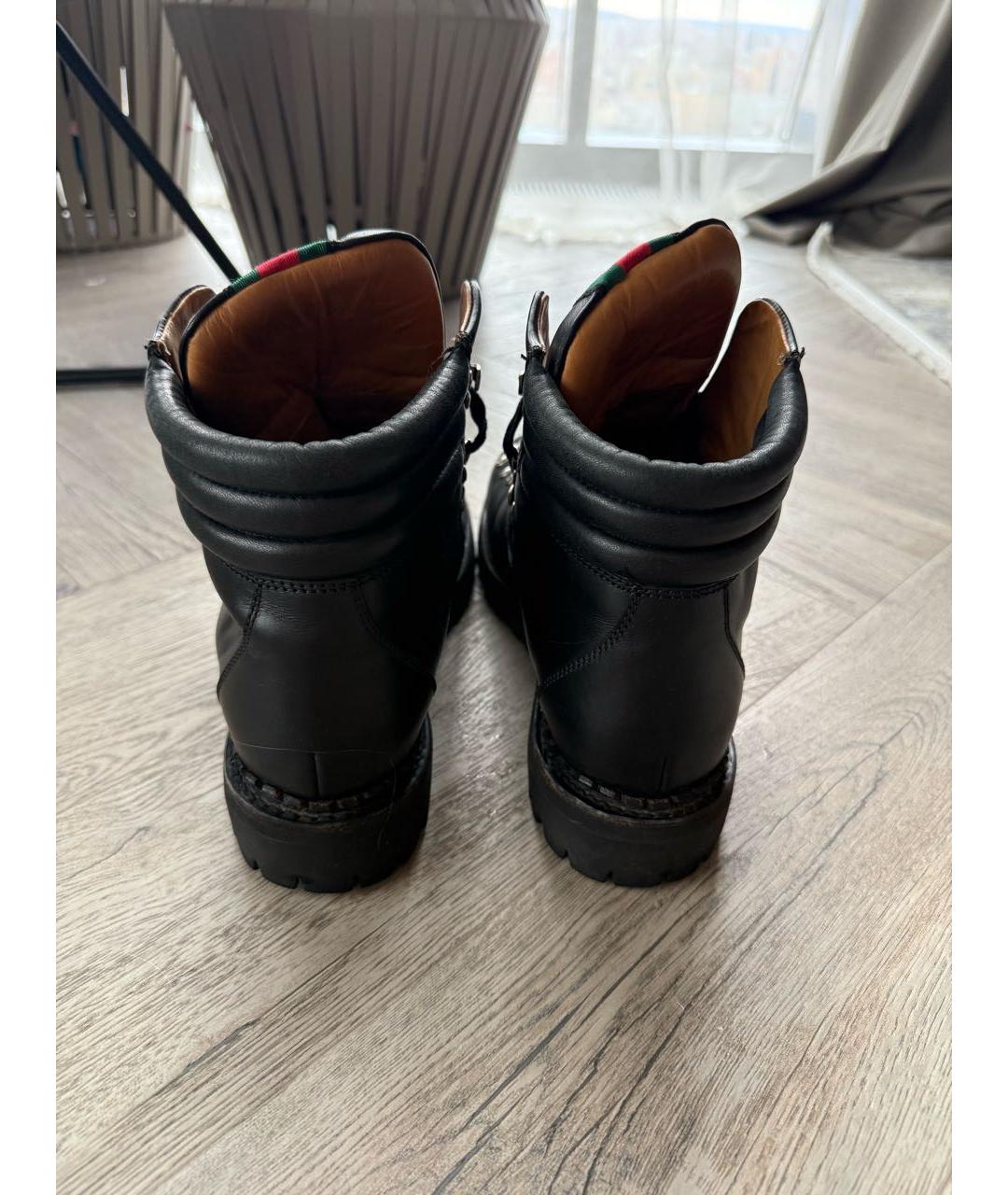 GUCCI Черные кожаные низкие ботинки, фото 4