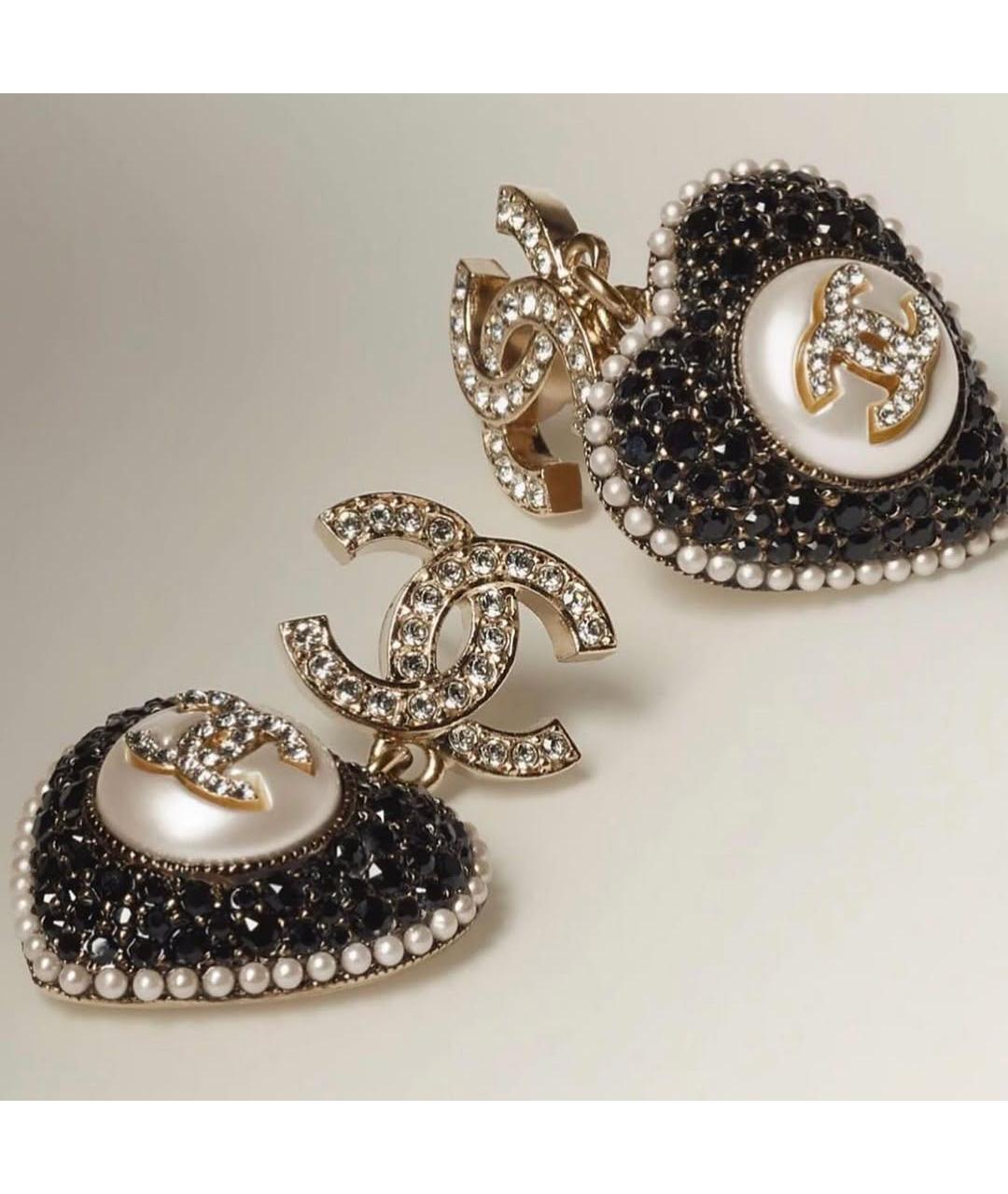 CHANEL Черные металлические серьги, фото 5