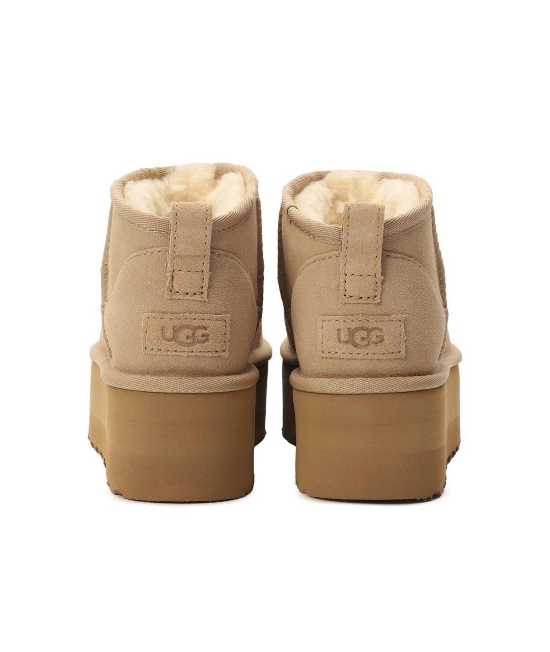 UGG AUSTRALIA Бежевые замшевые ботинки, фото 4