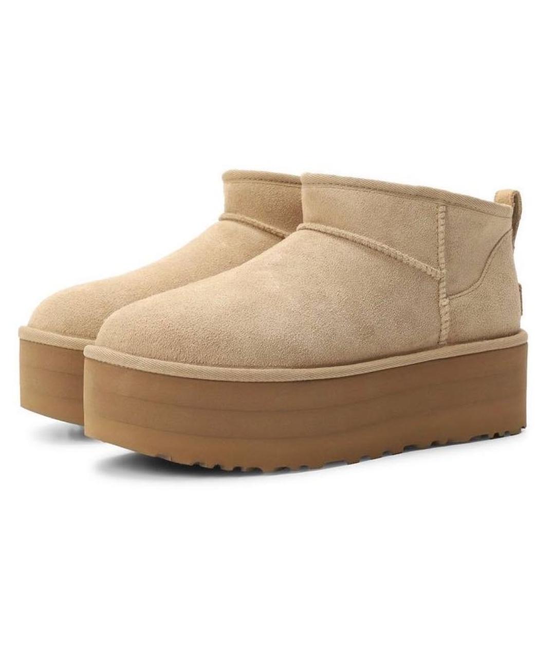 UGG AUSTRALIA Бежевые замшевые ботинки, фото 2