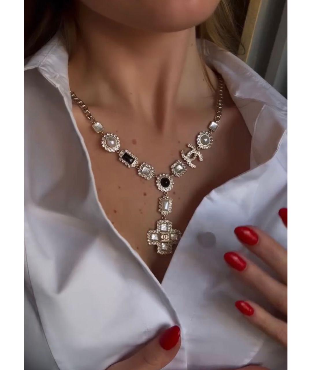 CHANEL Серебряное металлическое колье, фото 4
