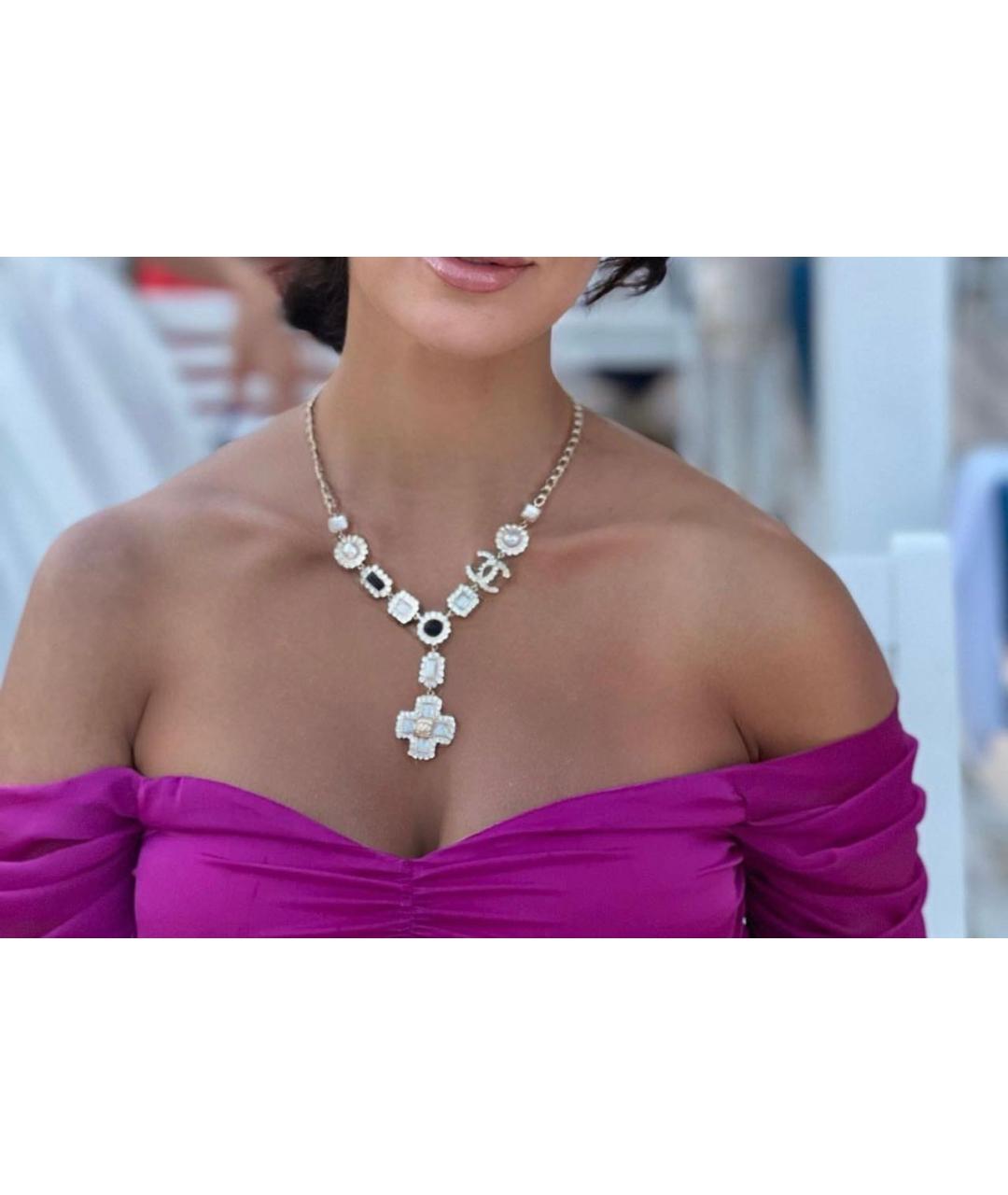 CHANEL Серебряное металлическое колье, фото 3