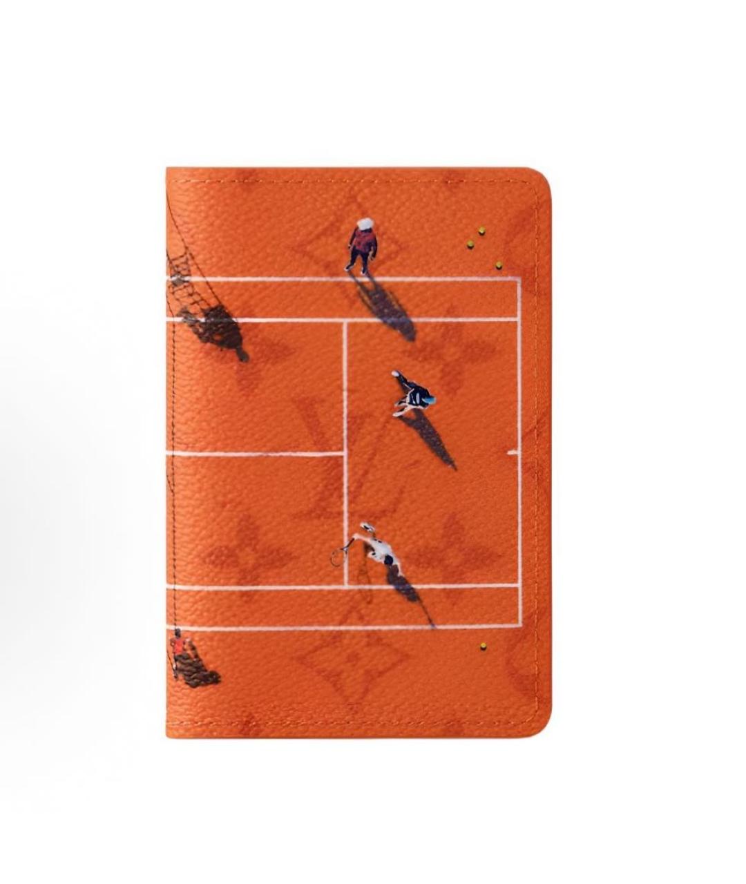 LOUIS VUITTON Оранжевый кожаный кошелек, фото 6