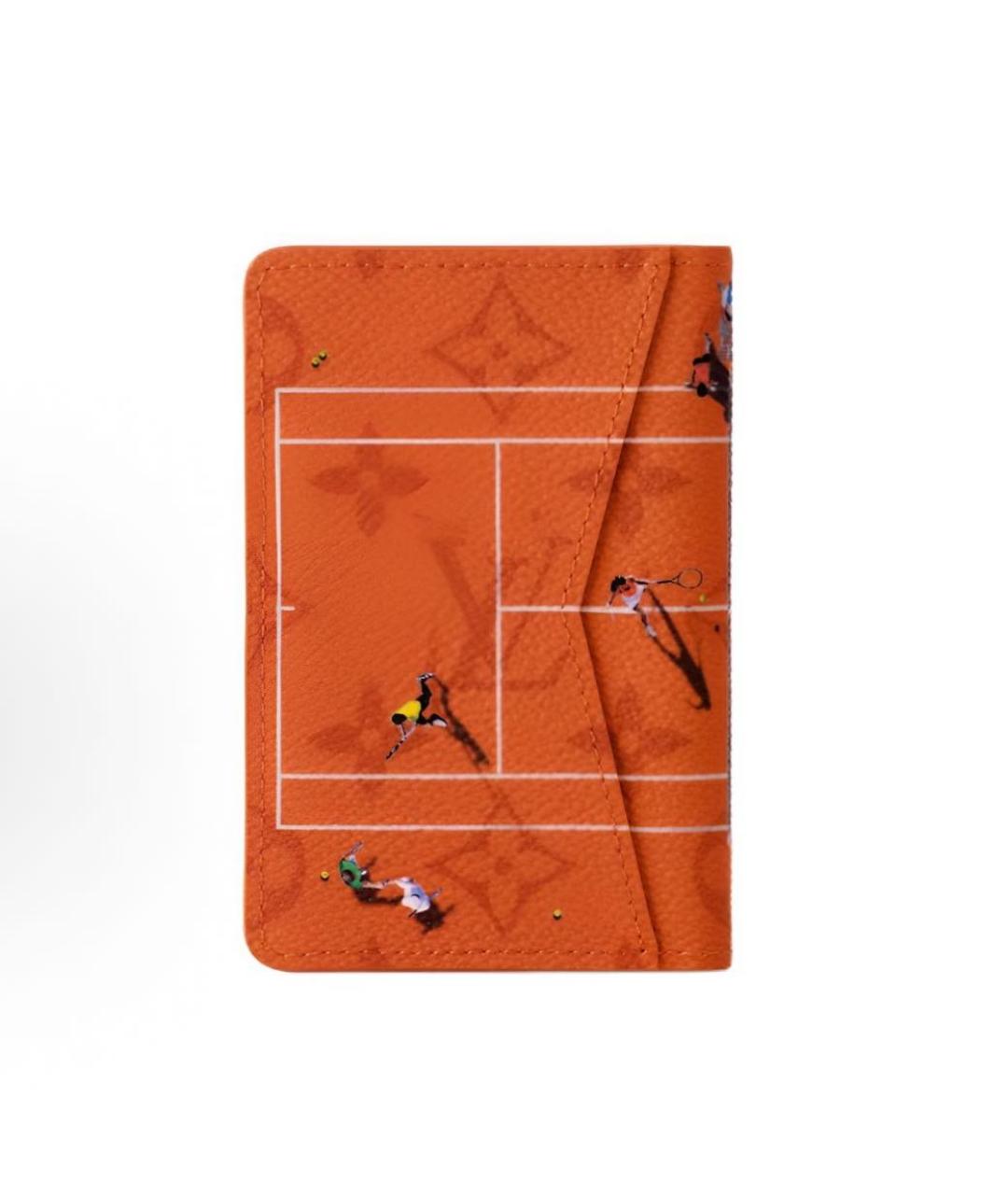 LOUIS VUITTON Оранжевый кожаный кошелек, фото 3