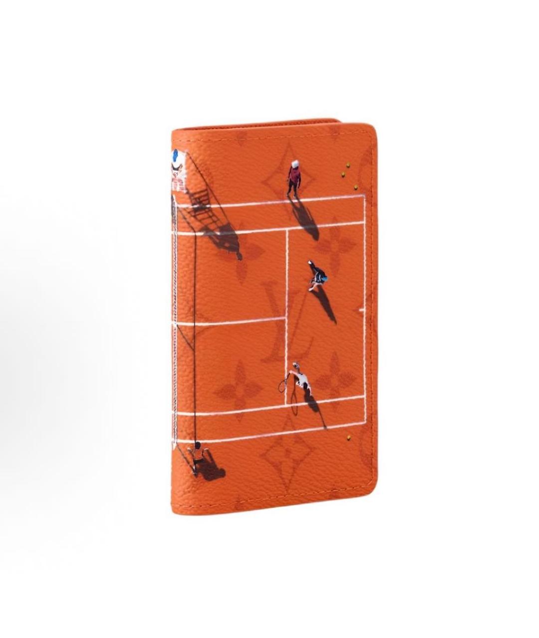 LOUIS VUITTON Оранжевый кожаный кошелек, фото 2