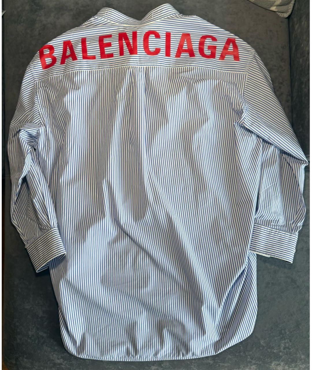 BALENCIAGA Голубая хлопковая рубашка, фото 2