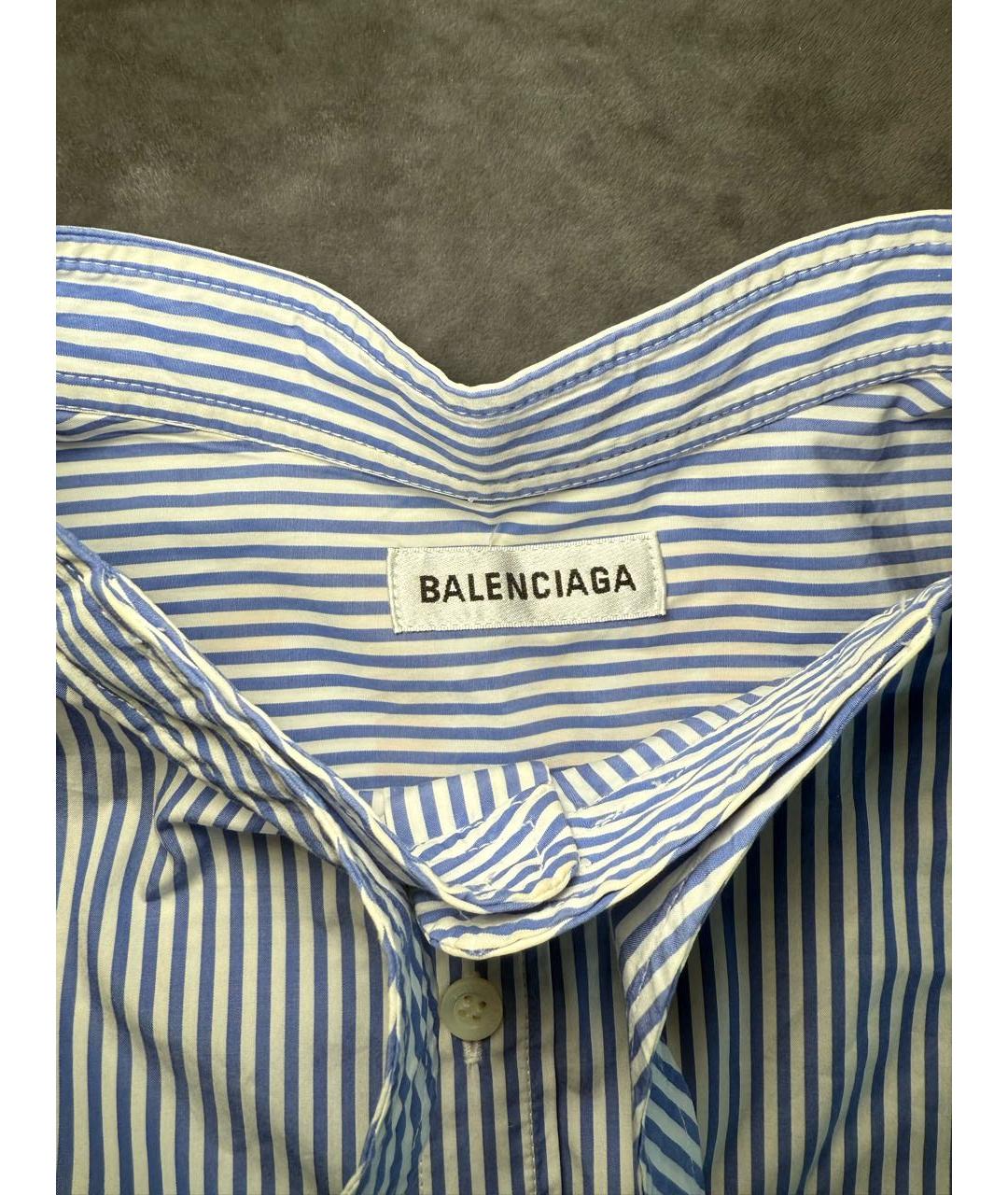 BALENCIAGA Голубая хлопковая рубашка, фото 3