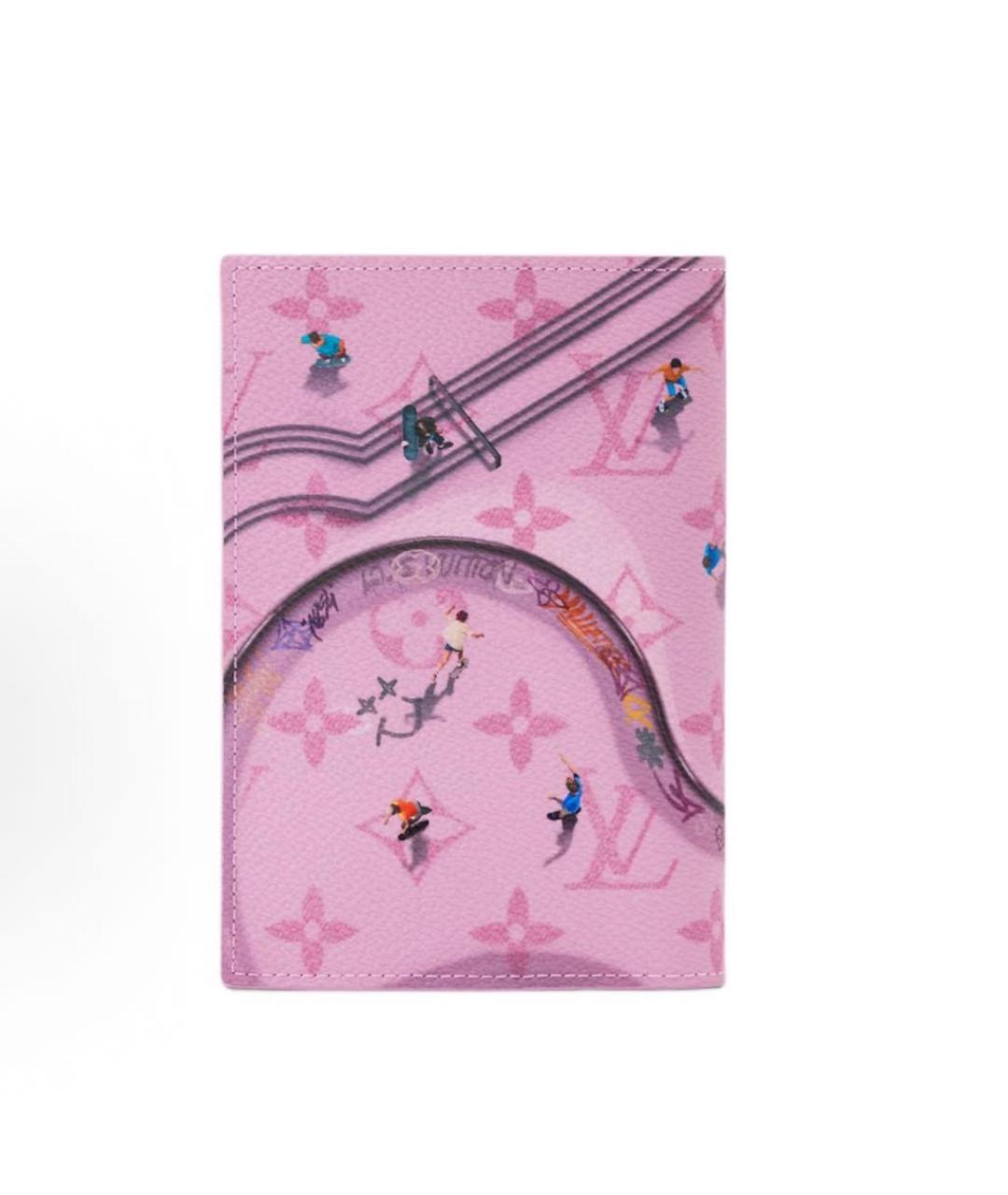 LOUIS VUITTON Розовый кожаный кошелек, фото 2