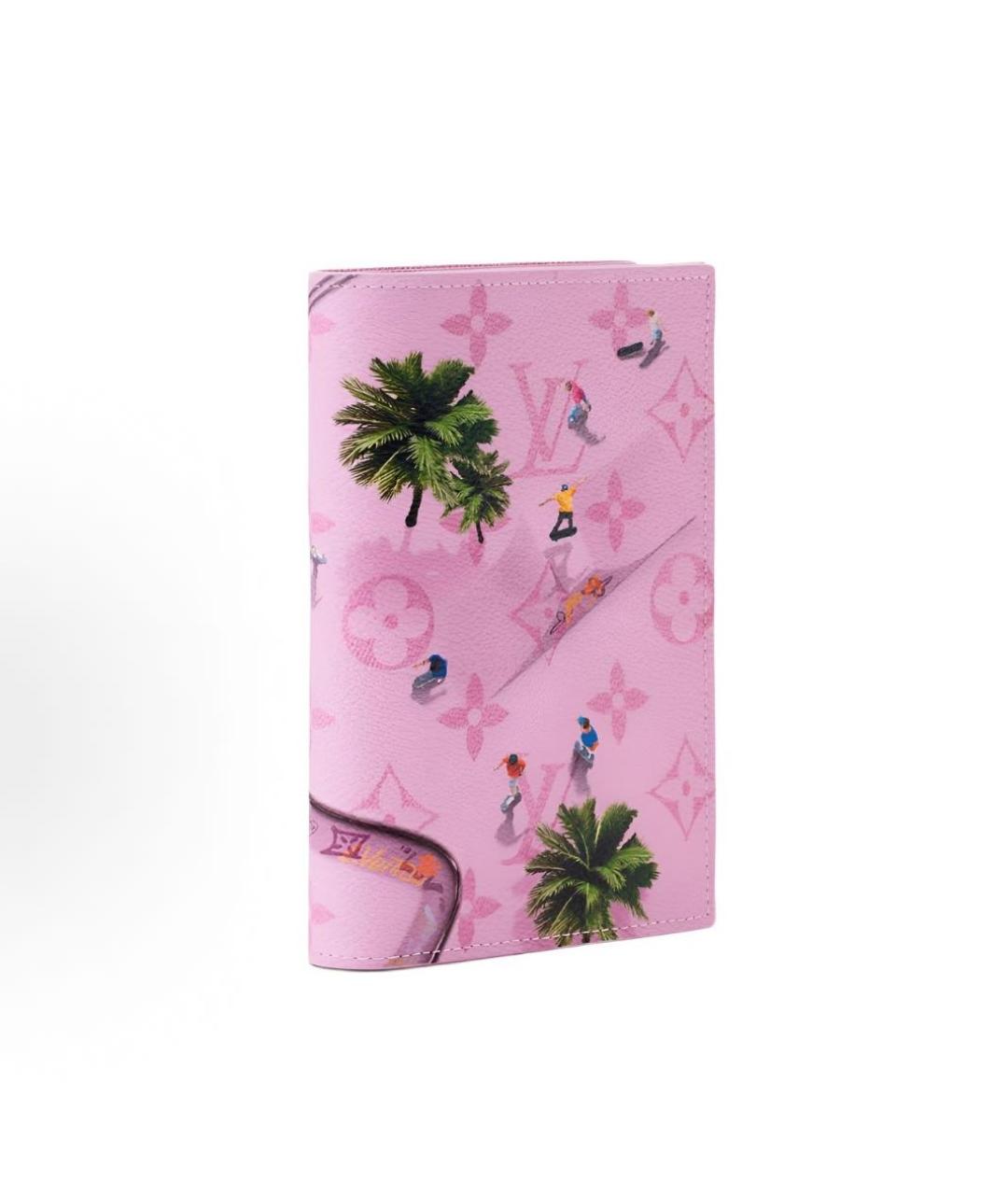 LOUIS VUITTON Розовый кожаный кошелек, фото 5