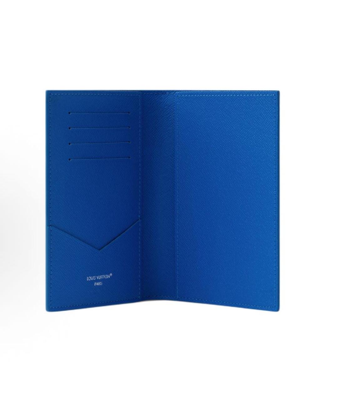 LOUIS VUITTON Синий кожаный кошелек, фото 4