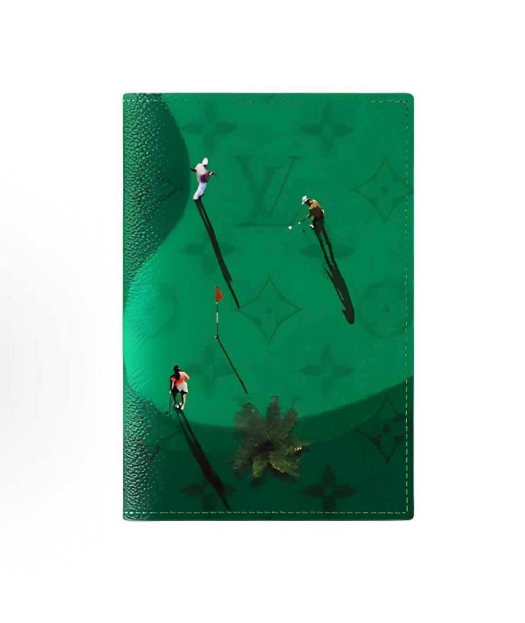 LOUIS VUITTON Зеленый кожаный кошелек, фото 1