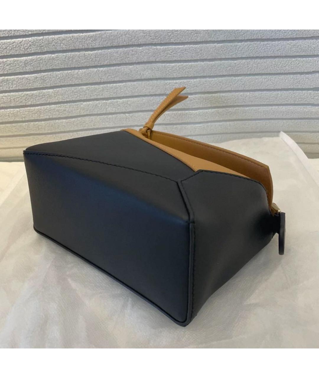 LOEWE Черная кожаная сумка с короткими ручками, фото 5