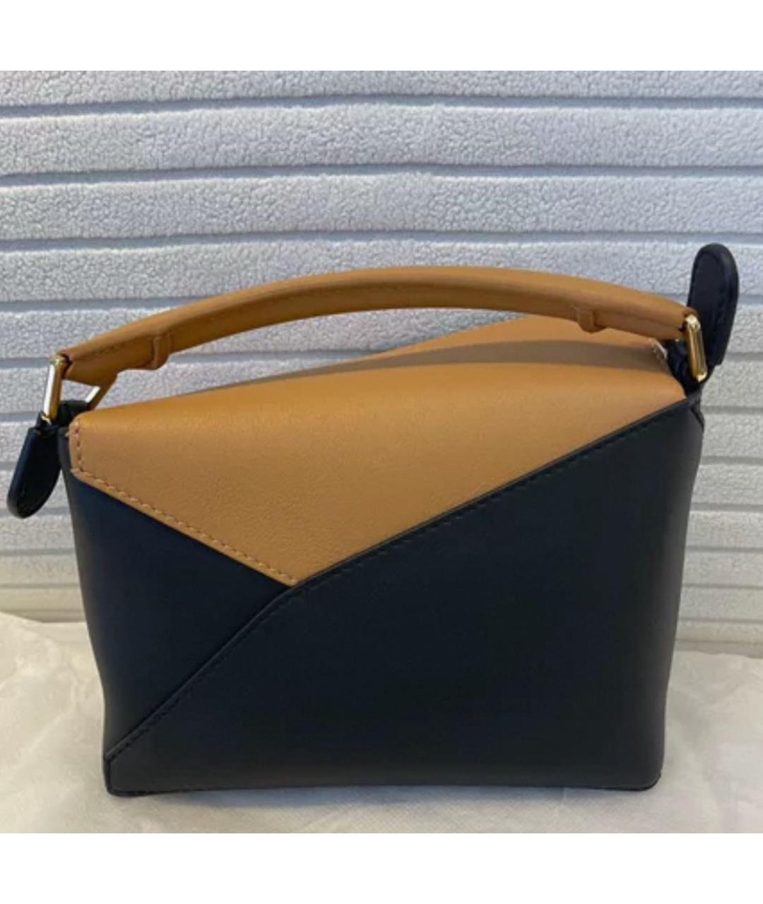 LOEWE Черная кожаная сумка с короткими ручками, фото 3