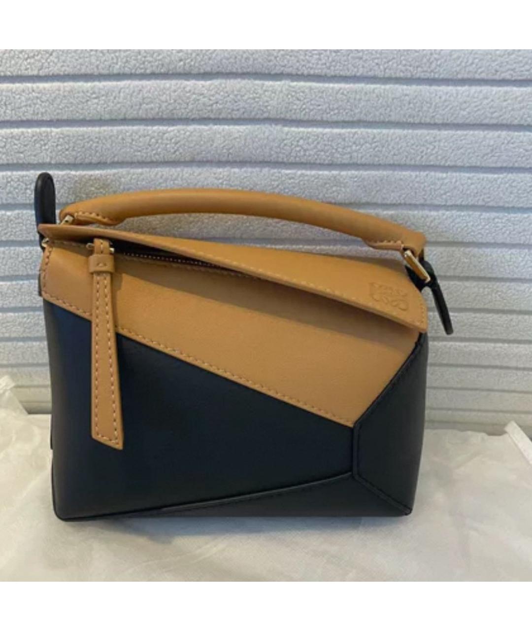 LOEWE Черная кожаная сумка с короткими ручками, фото 2