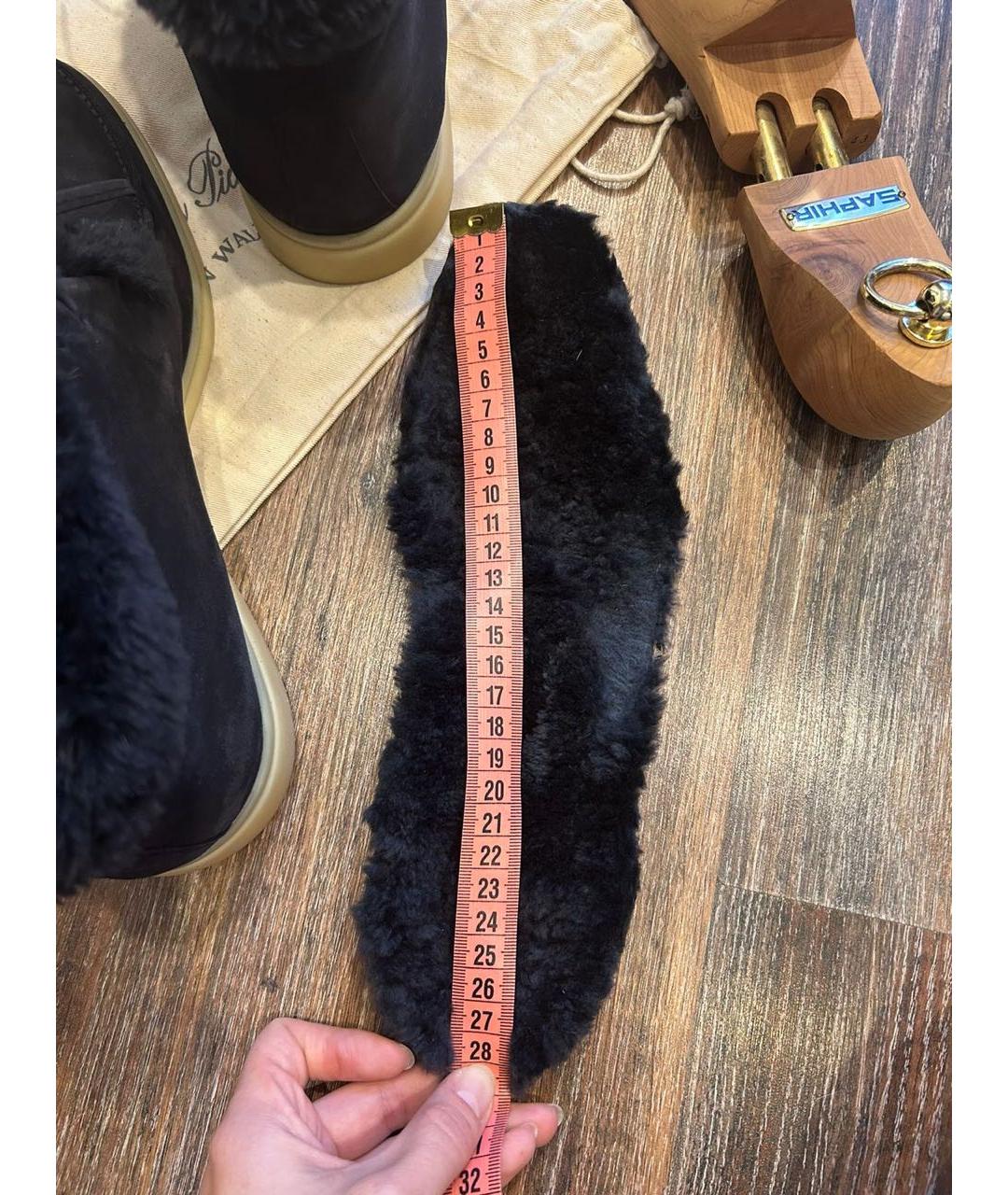 LORO PIANA Темно-синие замшевые высокие ботинки, фото 6
