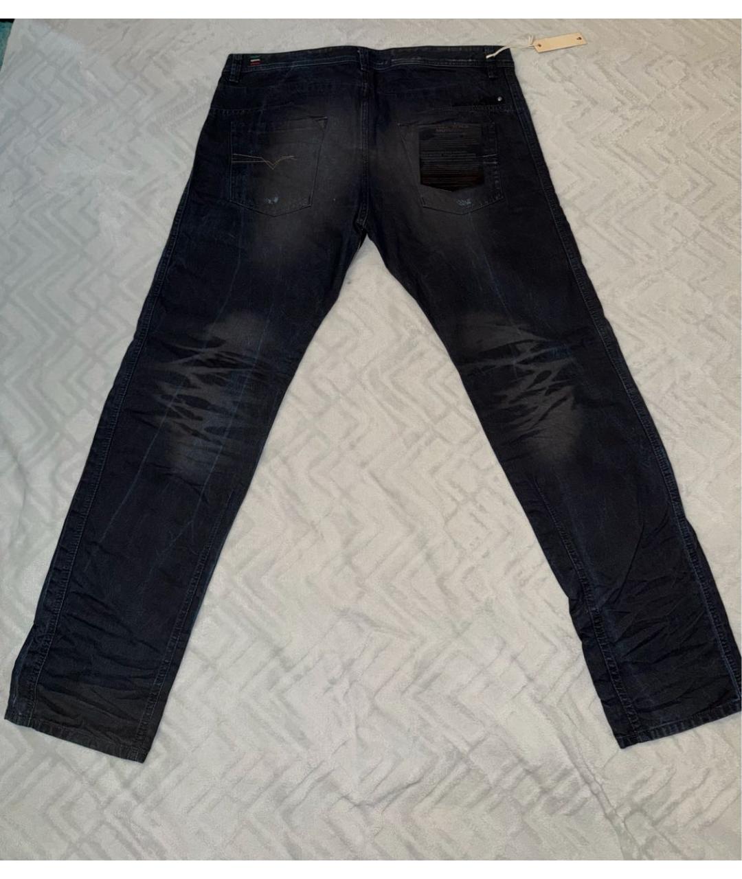 DIESEL Темно-синие хлопковые прямые джинсы, фото 2