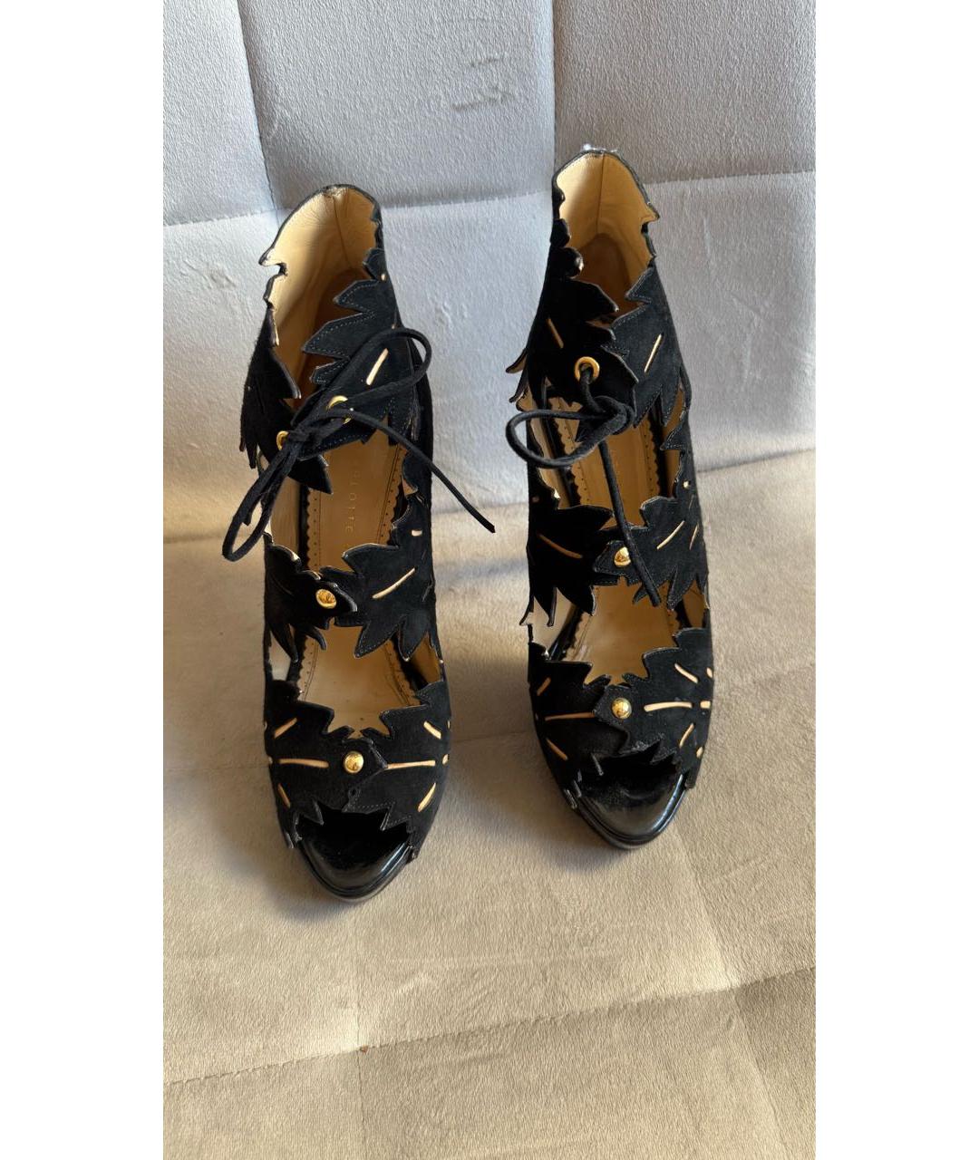 CHARLOTTE TILBURY Черные замшевые босоножки, фото 3