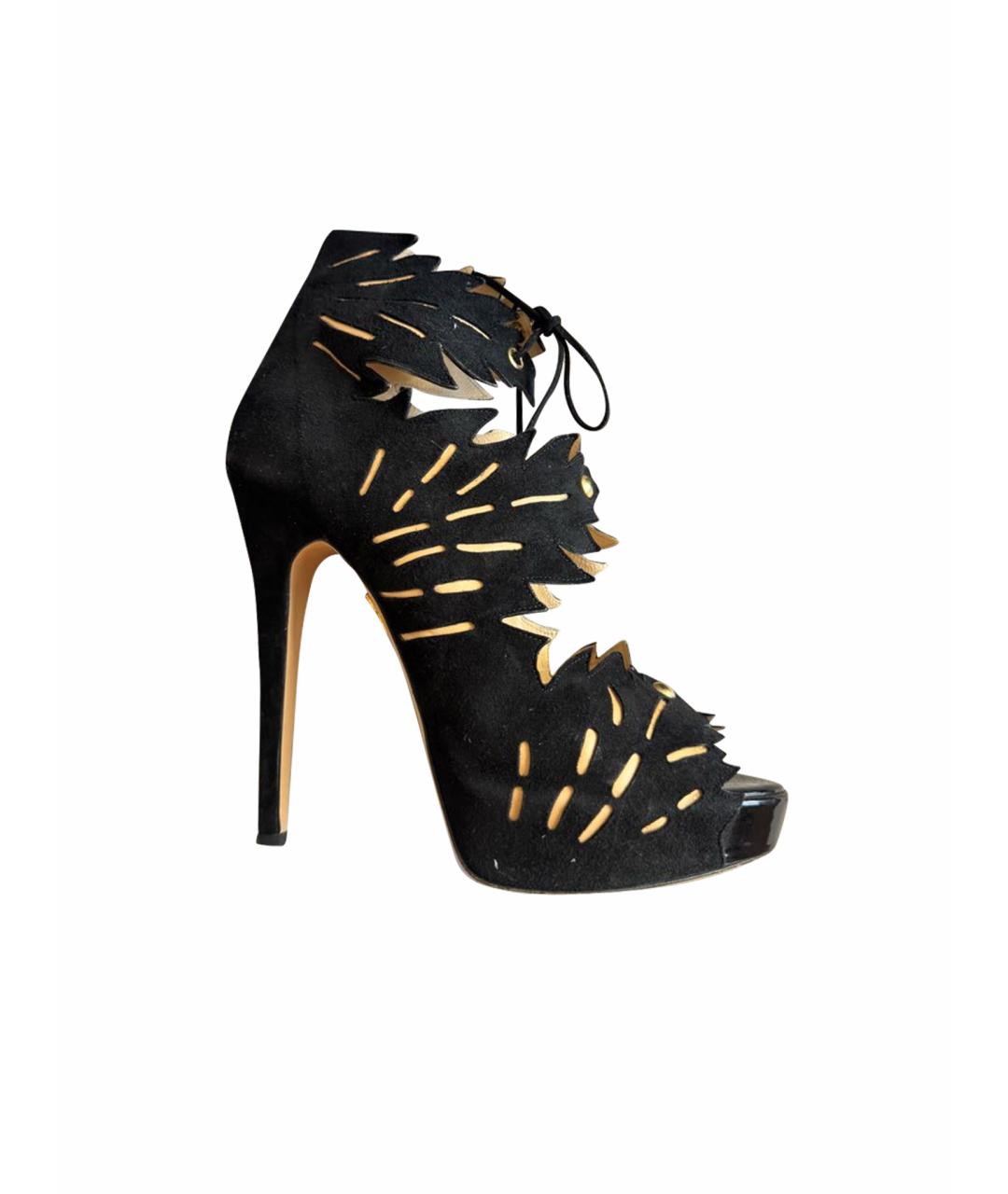 CHARLOTTE TILBURY Черные замшевые босоножки, фото 1