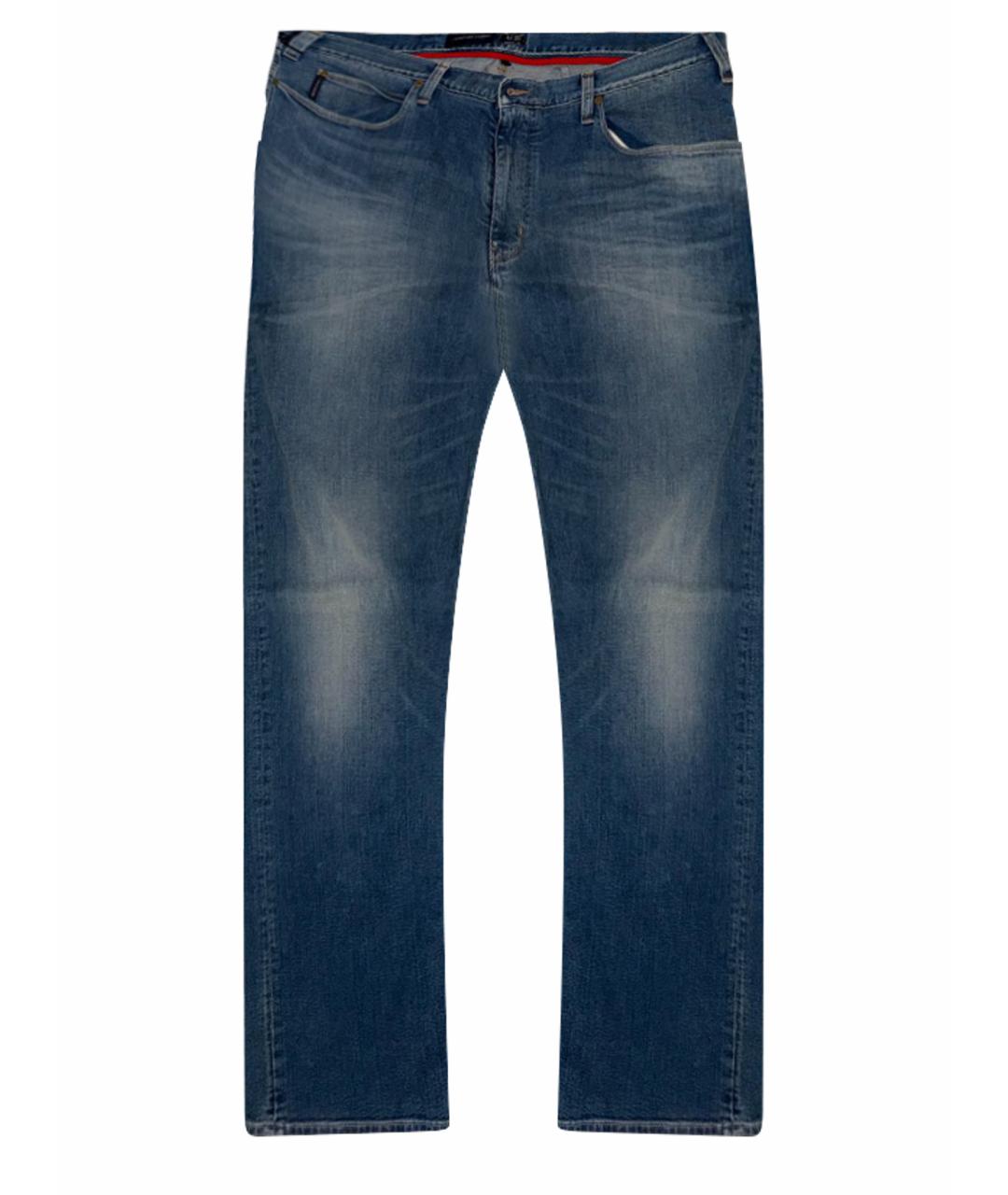 ARMANI JEANS Синие хлопковые прямые джинсы, фото 1