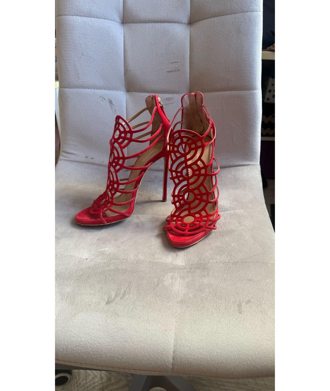 DSQUARED2 Красные замшевые босоножки, фото 2