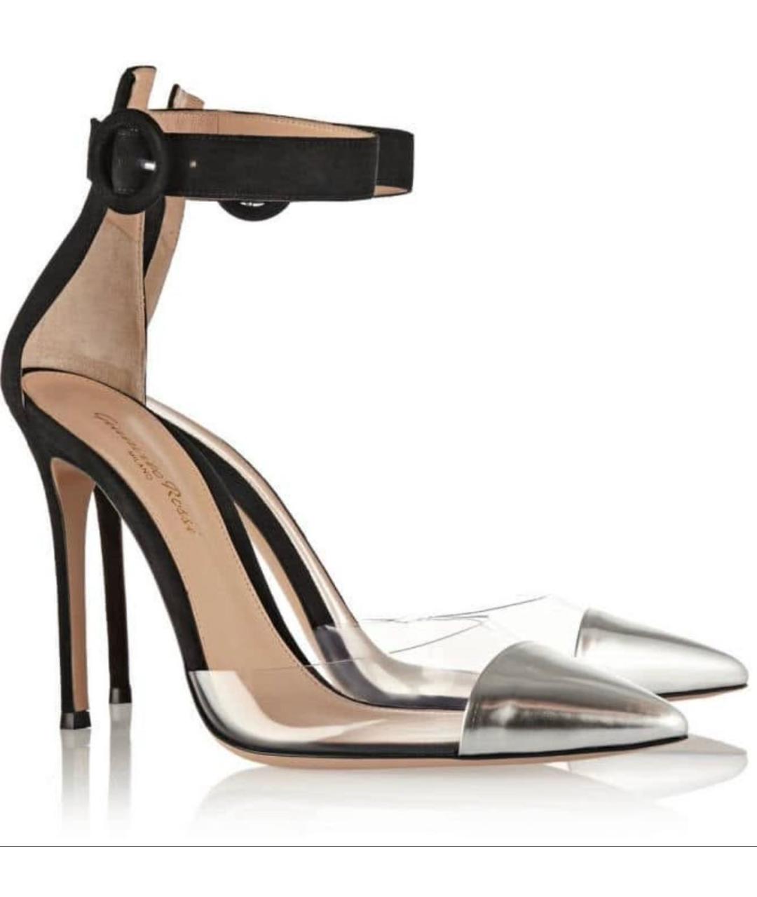 GIANVITO ROSSI Серебряные кожаные туфли, фото 4