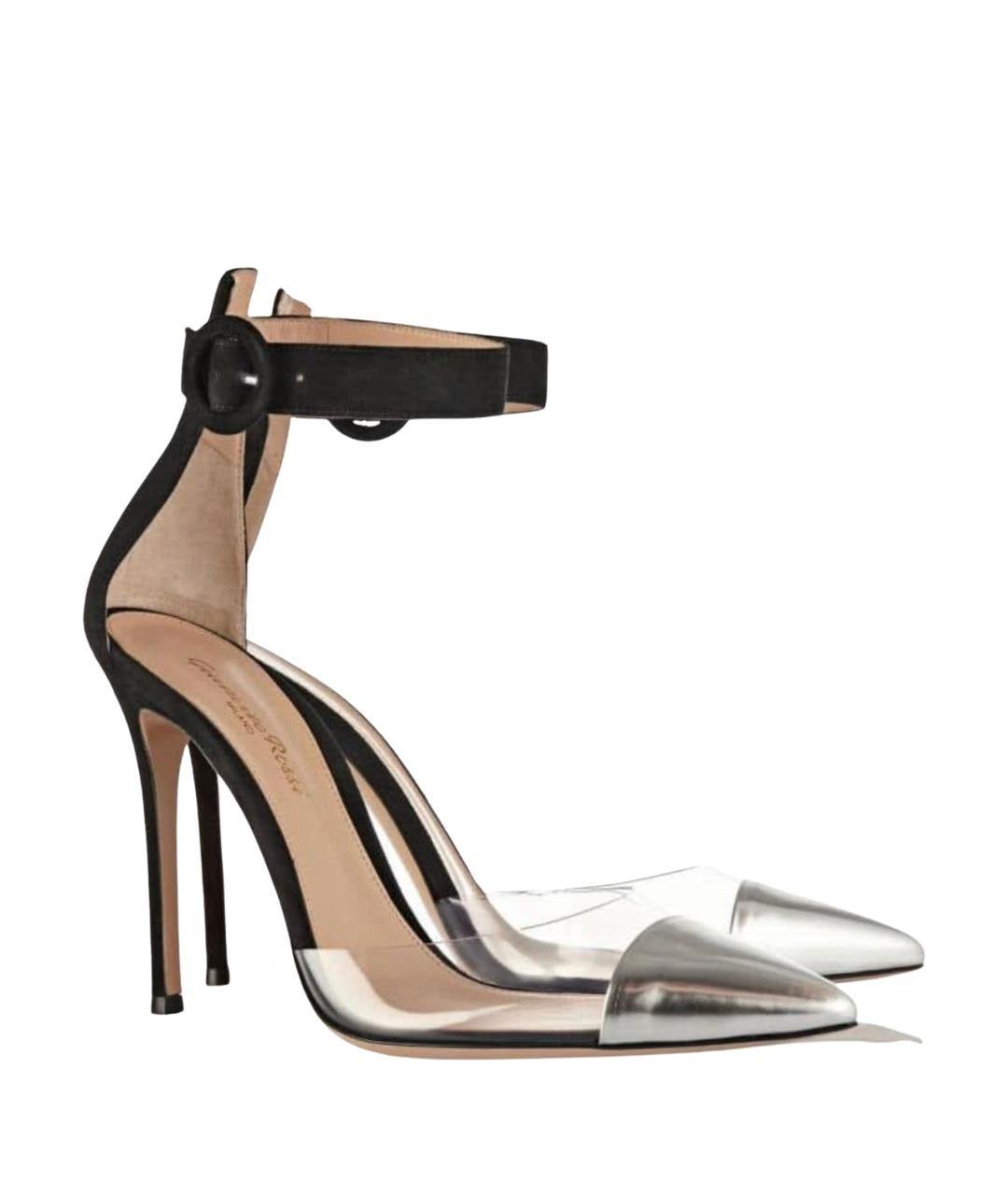 GIANVITO ROSSI Серебряные кожаные туфли, фото 1