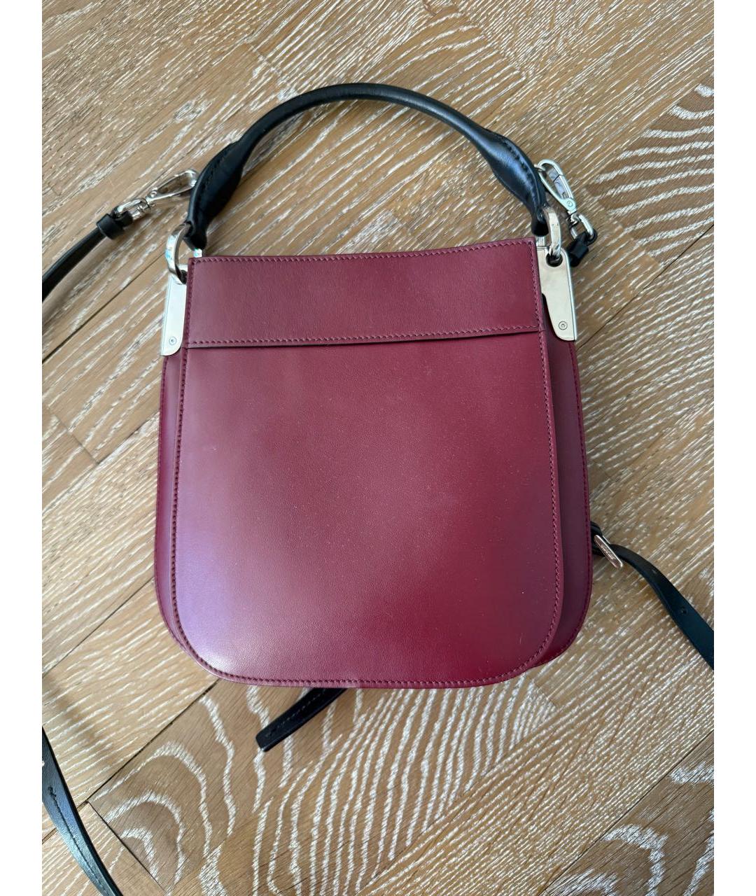 PRADA Бордовая кожаная сумка через плечо, фото 2