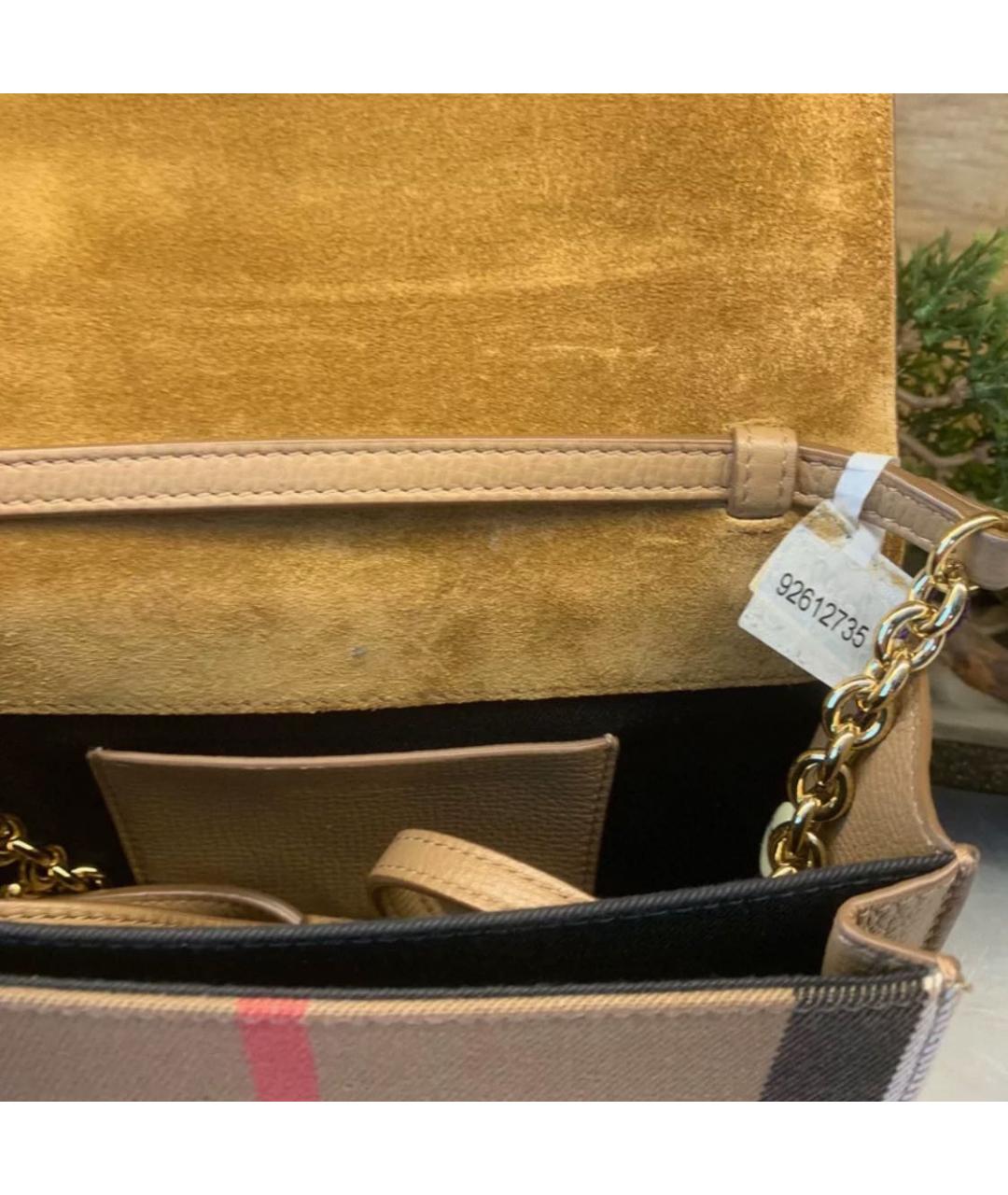 BURBERRY Бежевая кожаная сумка через плечо, фото 3