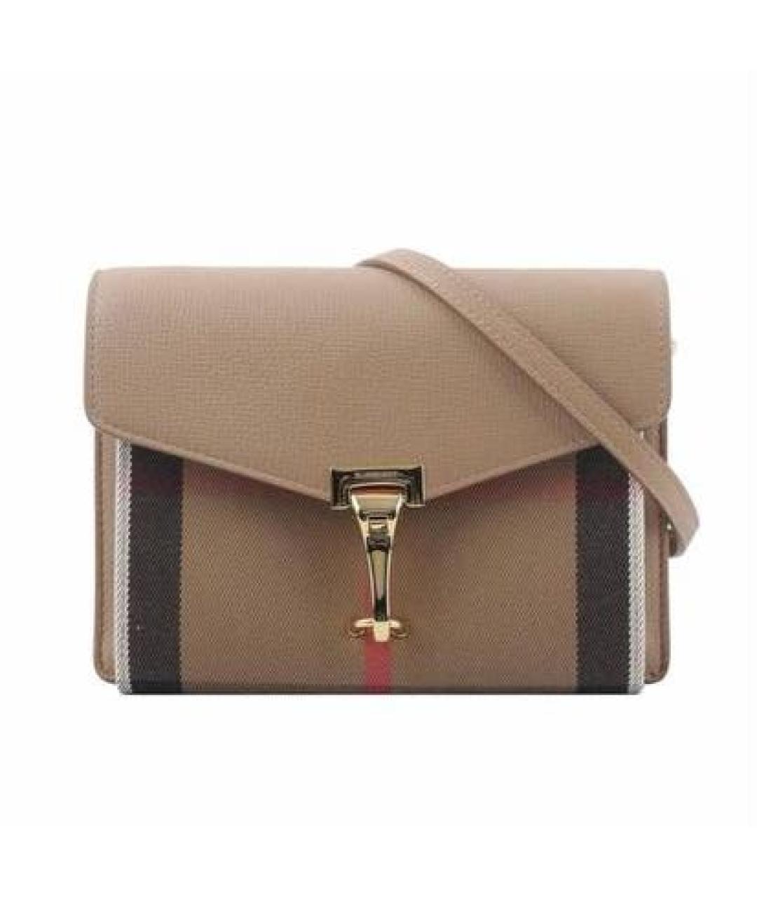 BURBERRY Бежевая кожаная сумка через плечо, фото 1